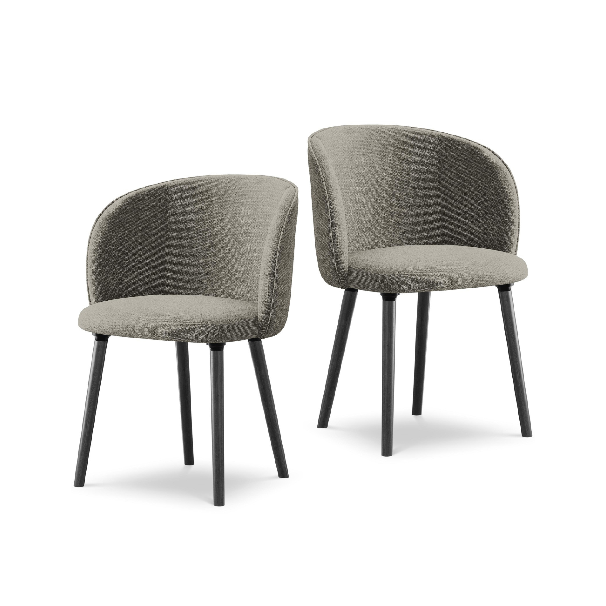 MAIA Chair in Gray Boucle with Black Oak Base