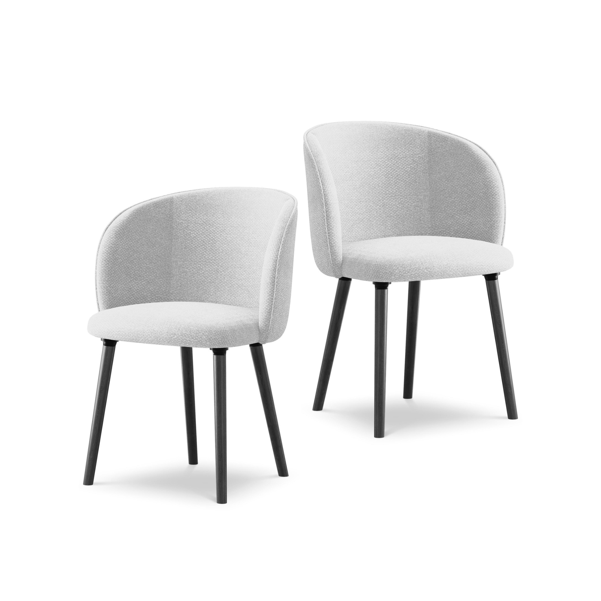 MAIA Chair Silver Boucle with Black Oak Base