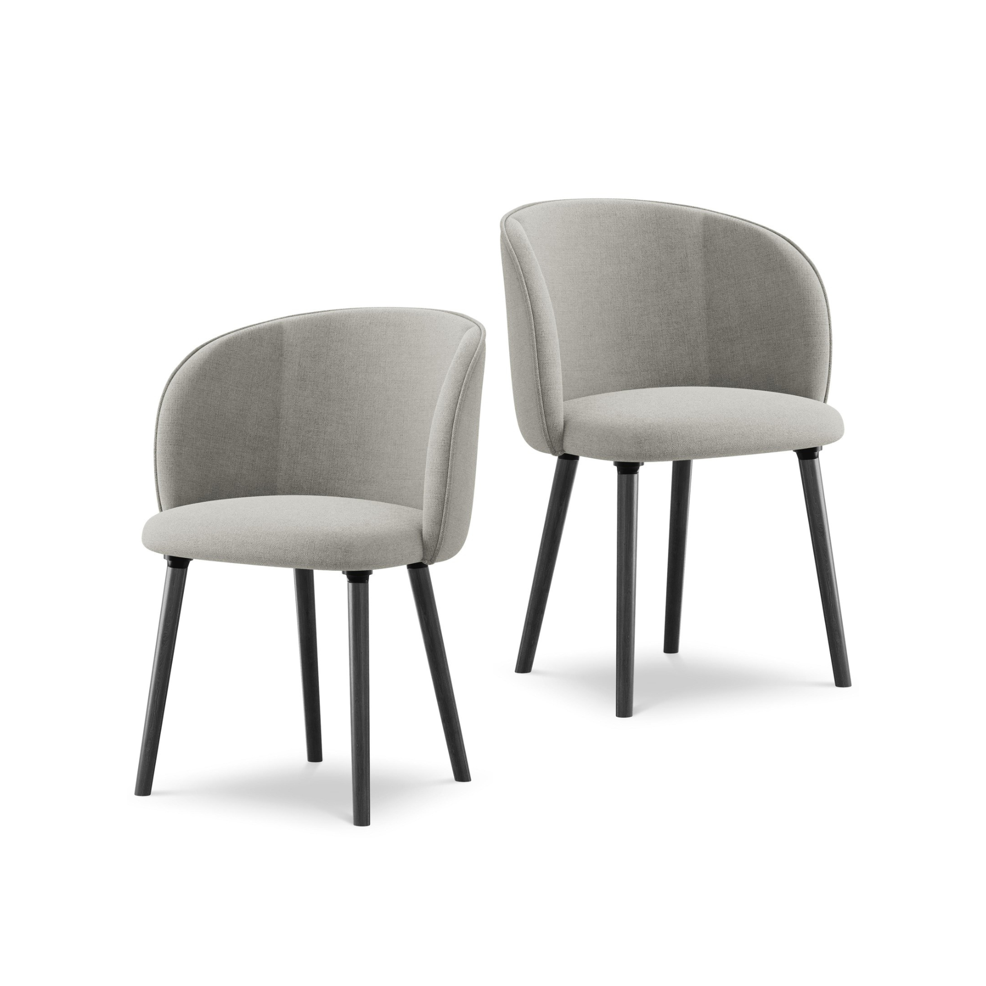 MAIA Chair in Light Gray with Black Oak Base