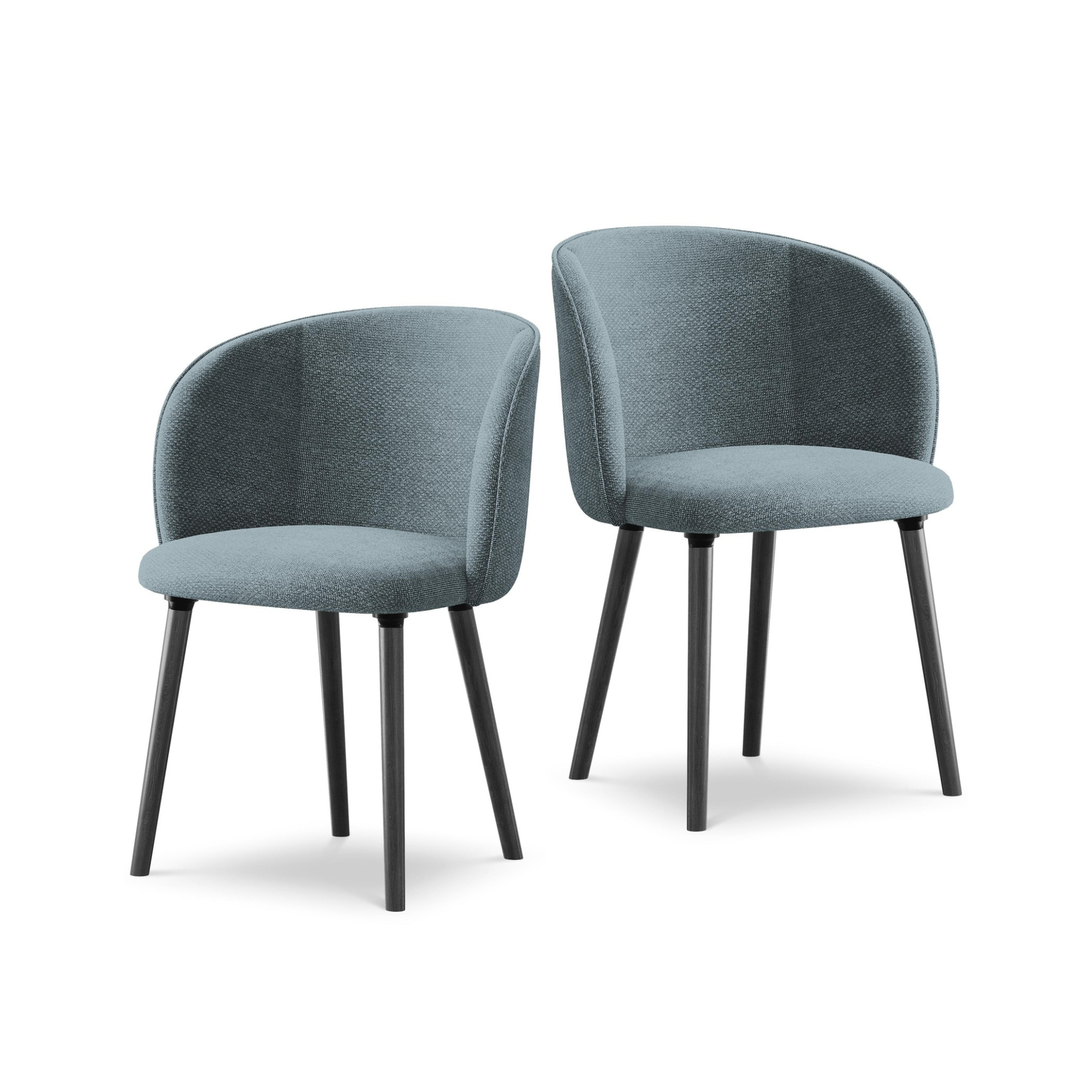 MAIA Chair in Denim Blue Boucle with Black Oak Base