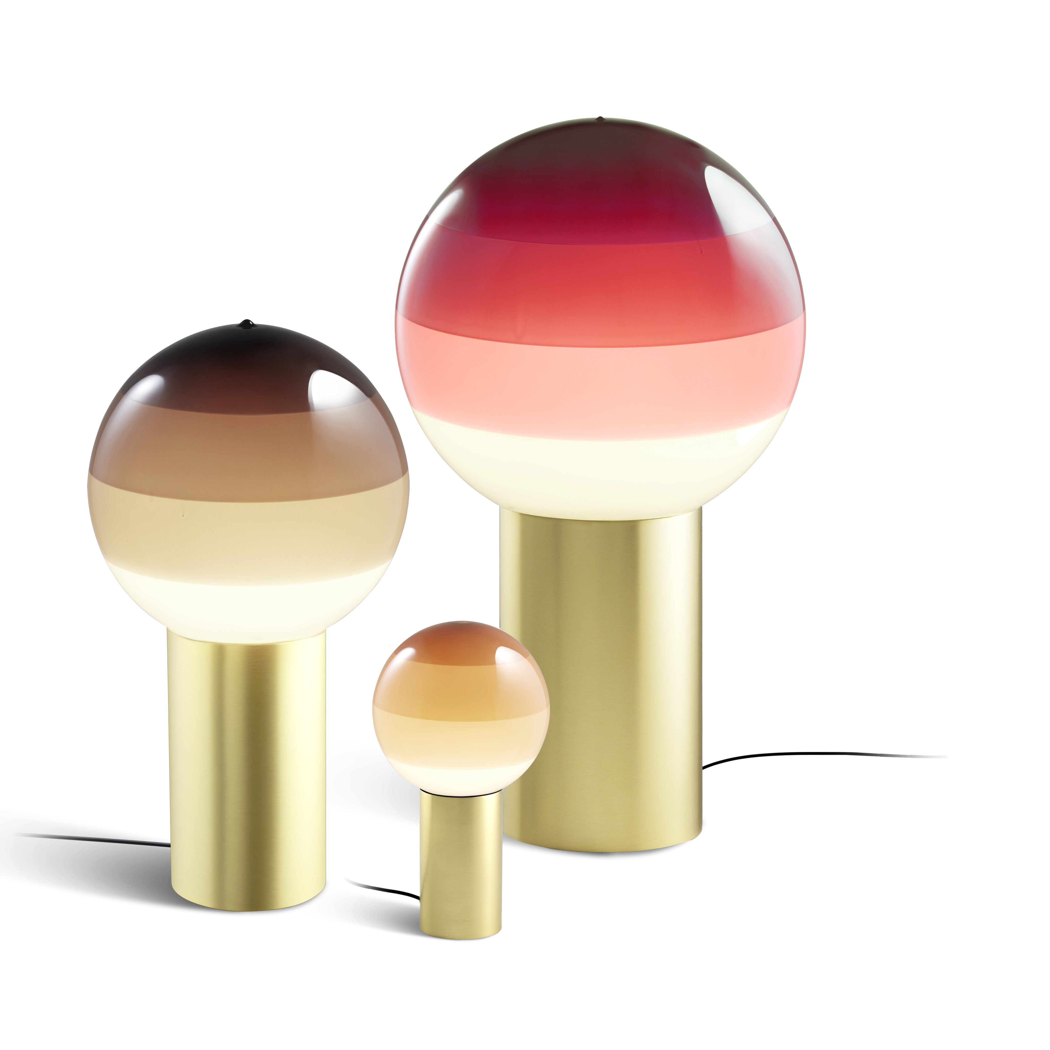 Stolní lampa DIPPING krémová se zlatým podstavcem