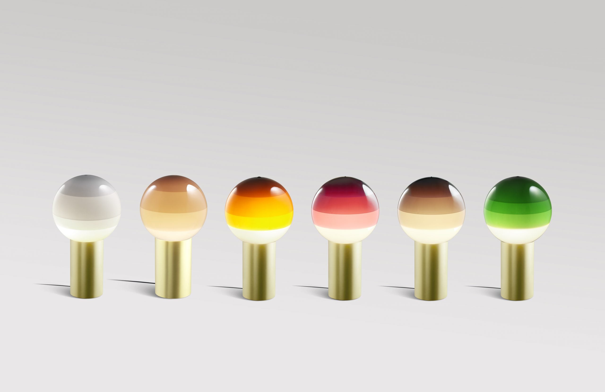 Stolní lampa DIPPING krémová se zlatým podstavcem