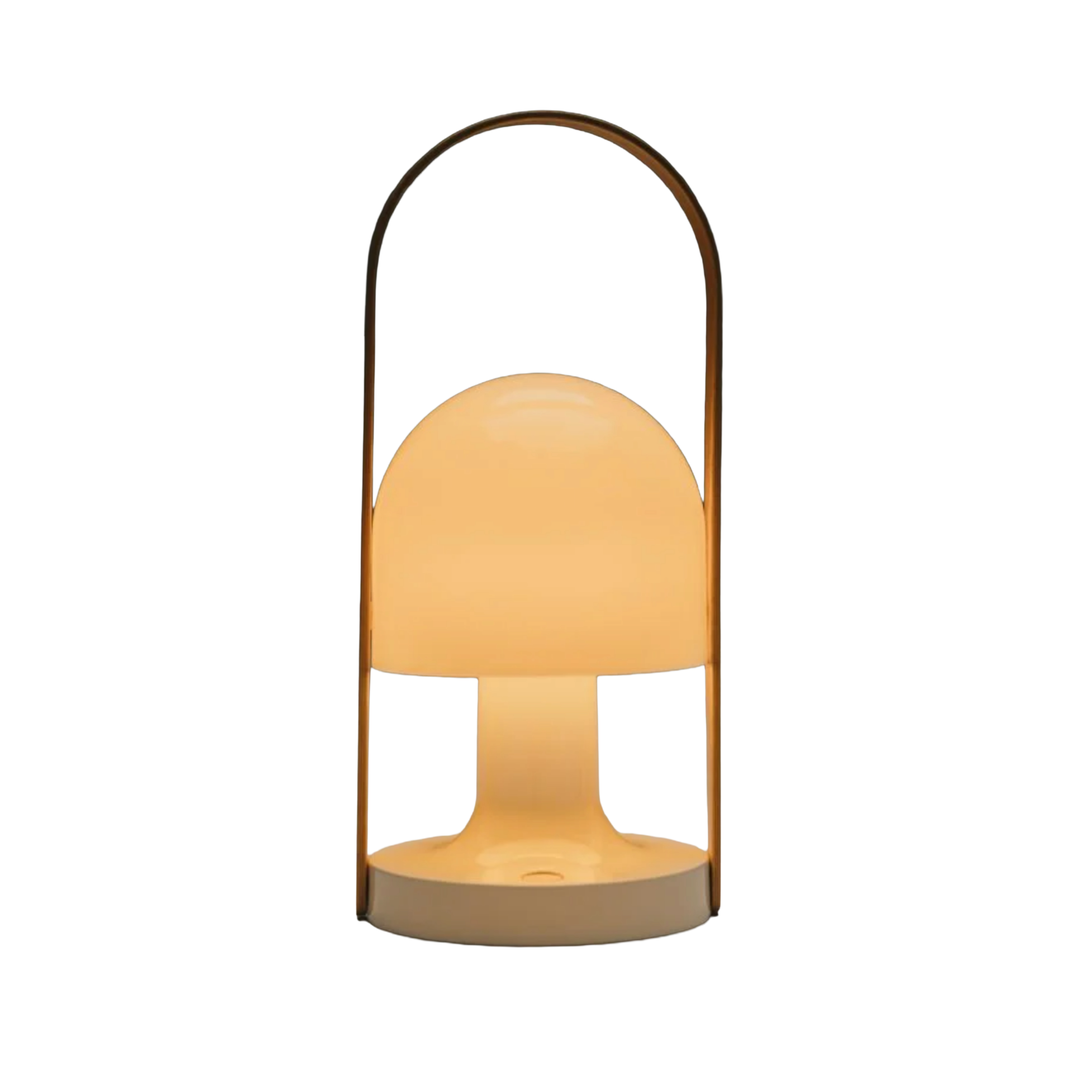 Přenosná lampa FOLLOWME bílá s hnědým detailem