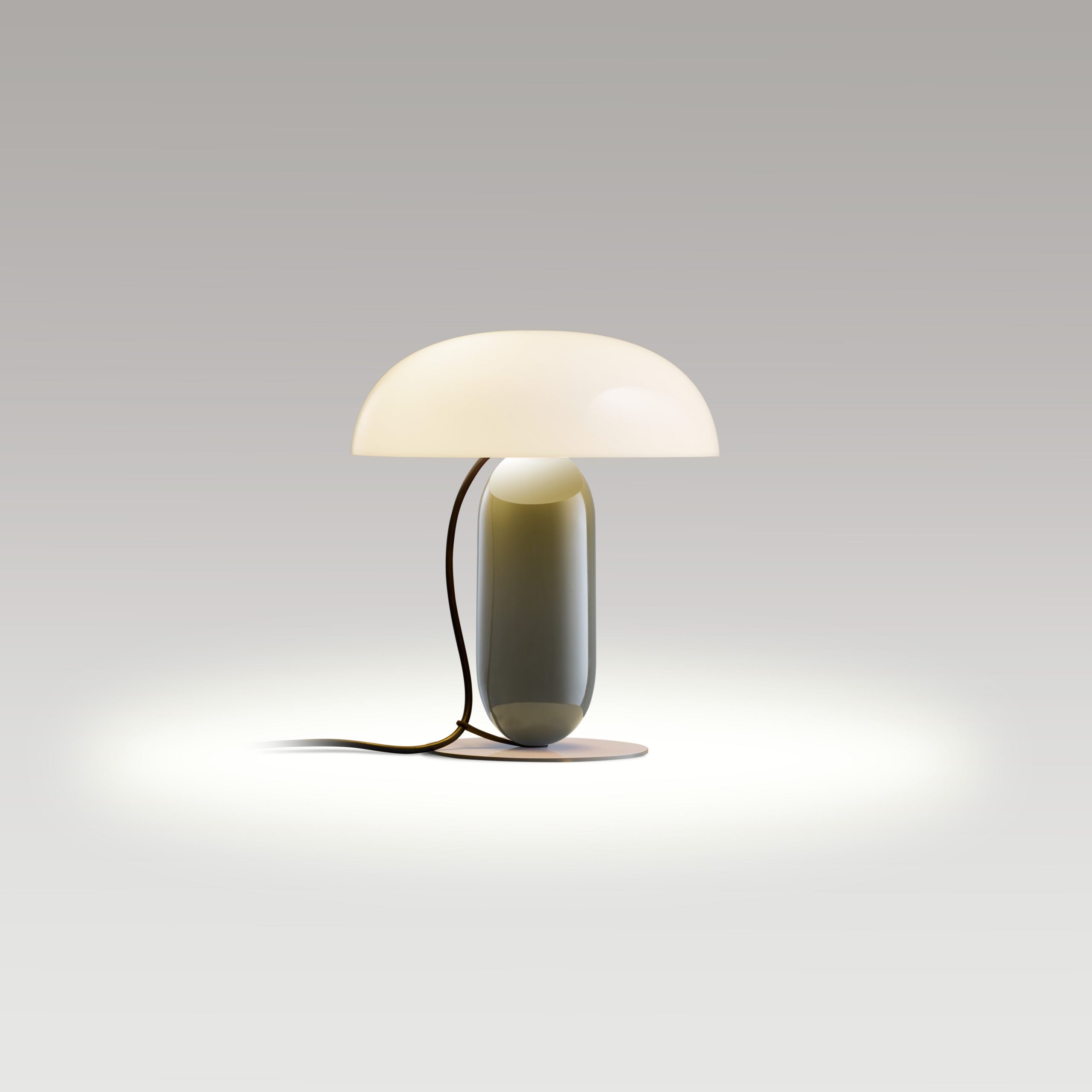 GAMBOSA Table Lamp White with Green Base