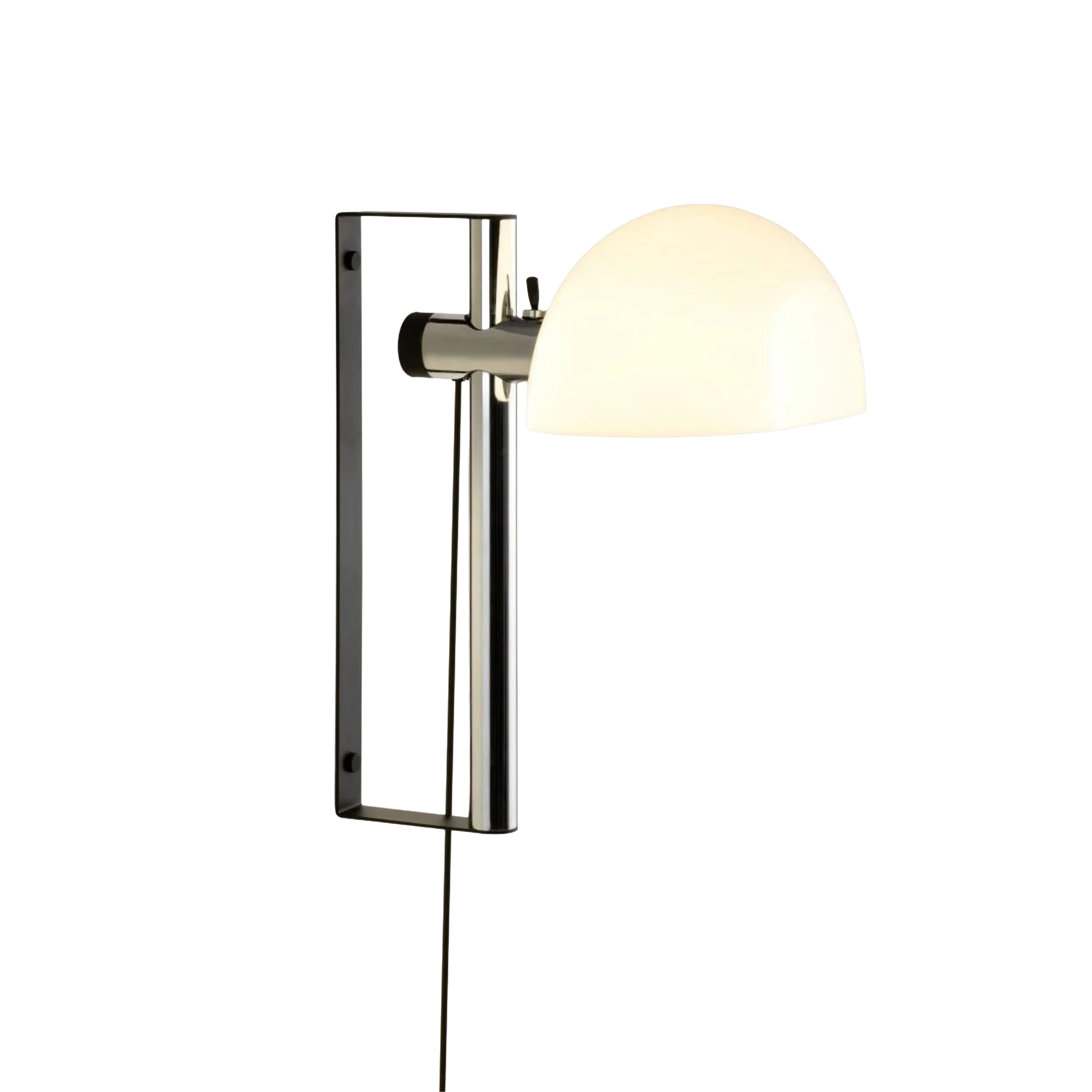 Lampa ścienna regulowana LAURO biały klosz ze stalową podstawą