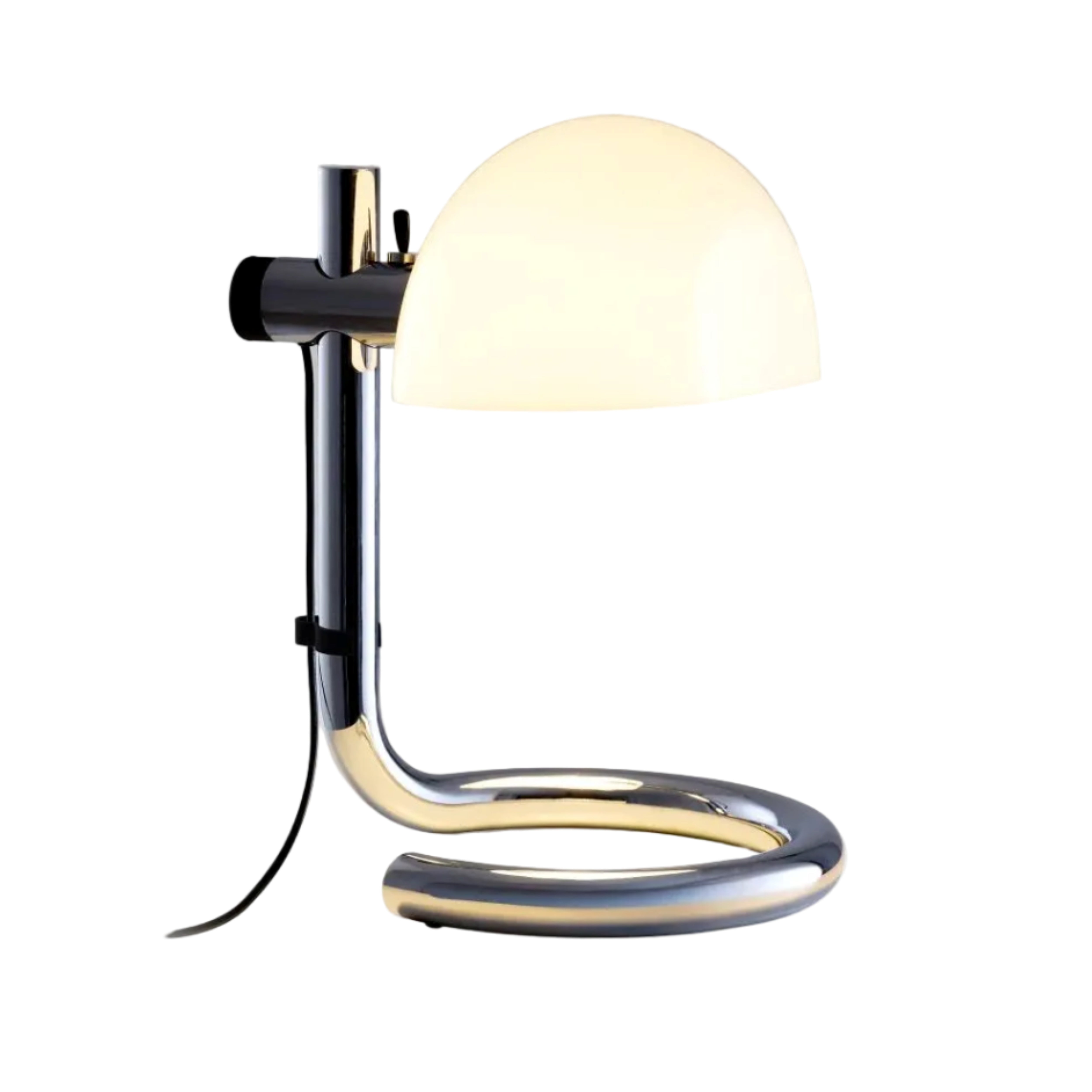 Lampa stołowa LAURO biały klosz ze stalową podstawą