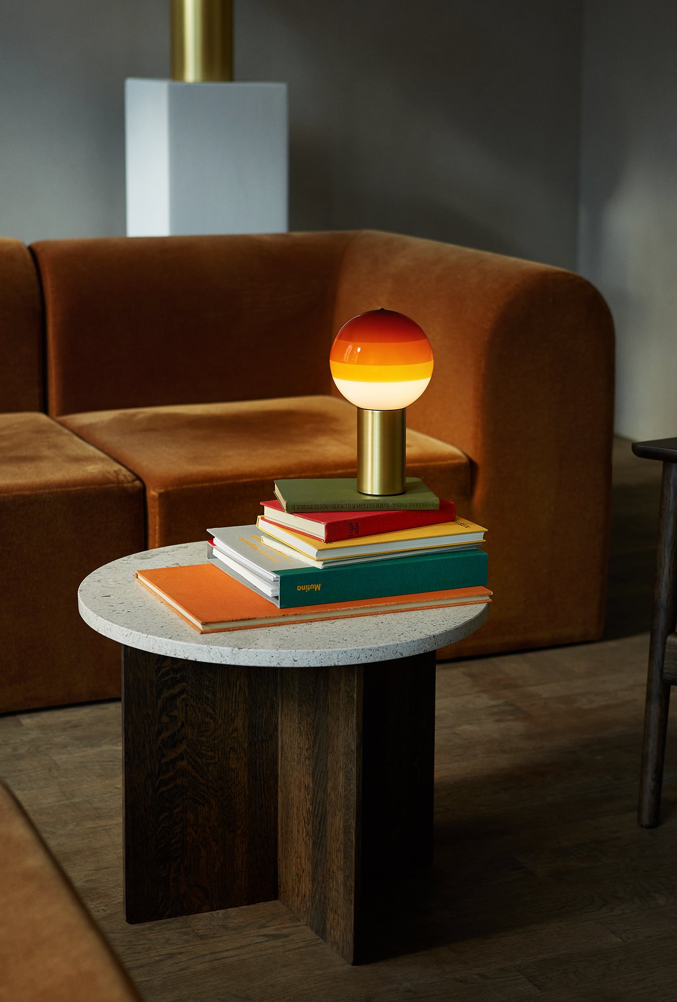 Lampa na akumulátor DIPPING čokoládová