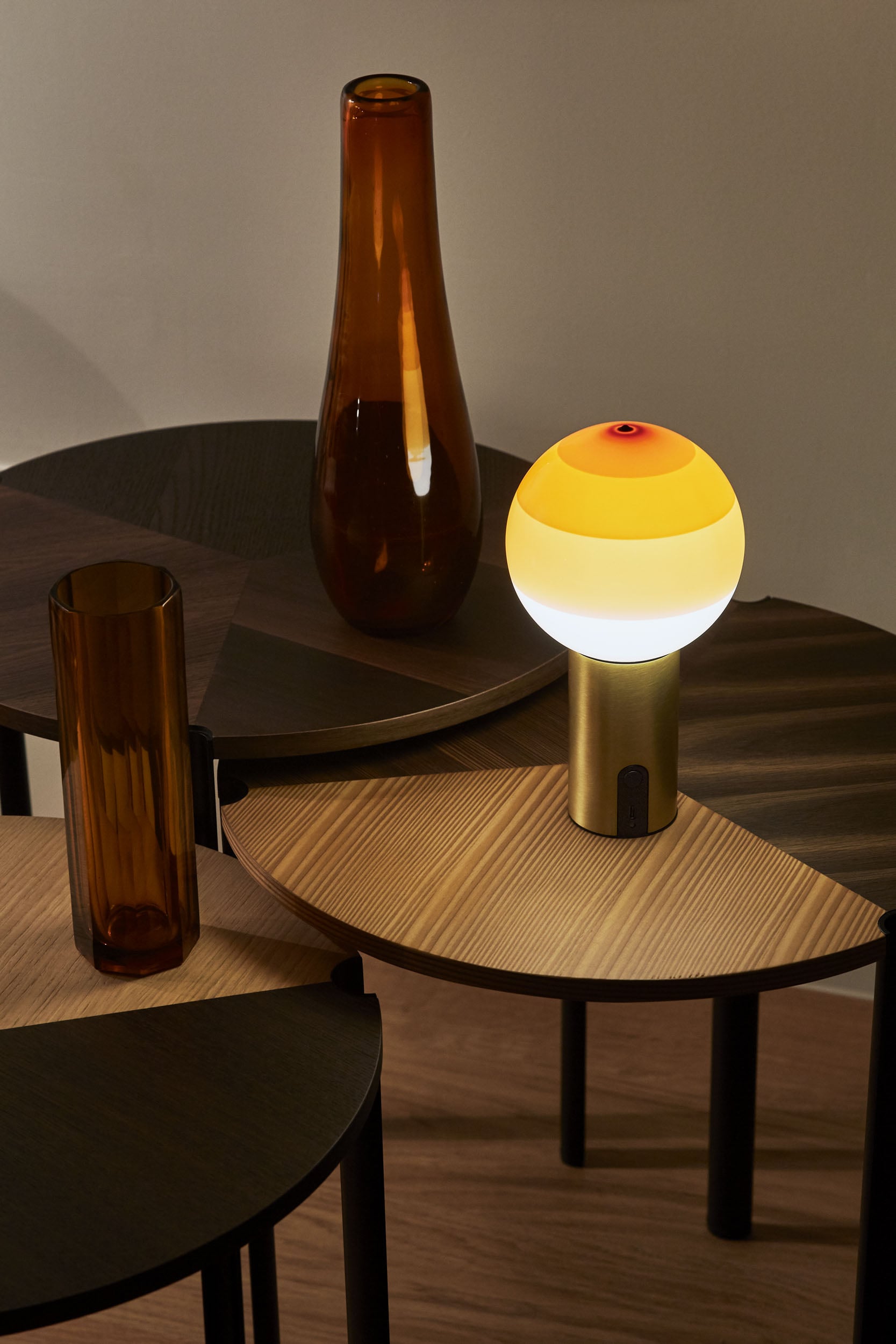 Lampa na akumulátor DIPPING čokoládová