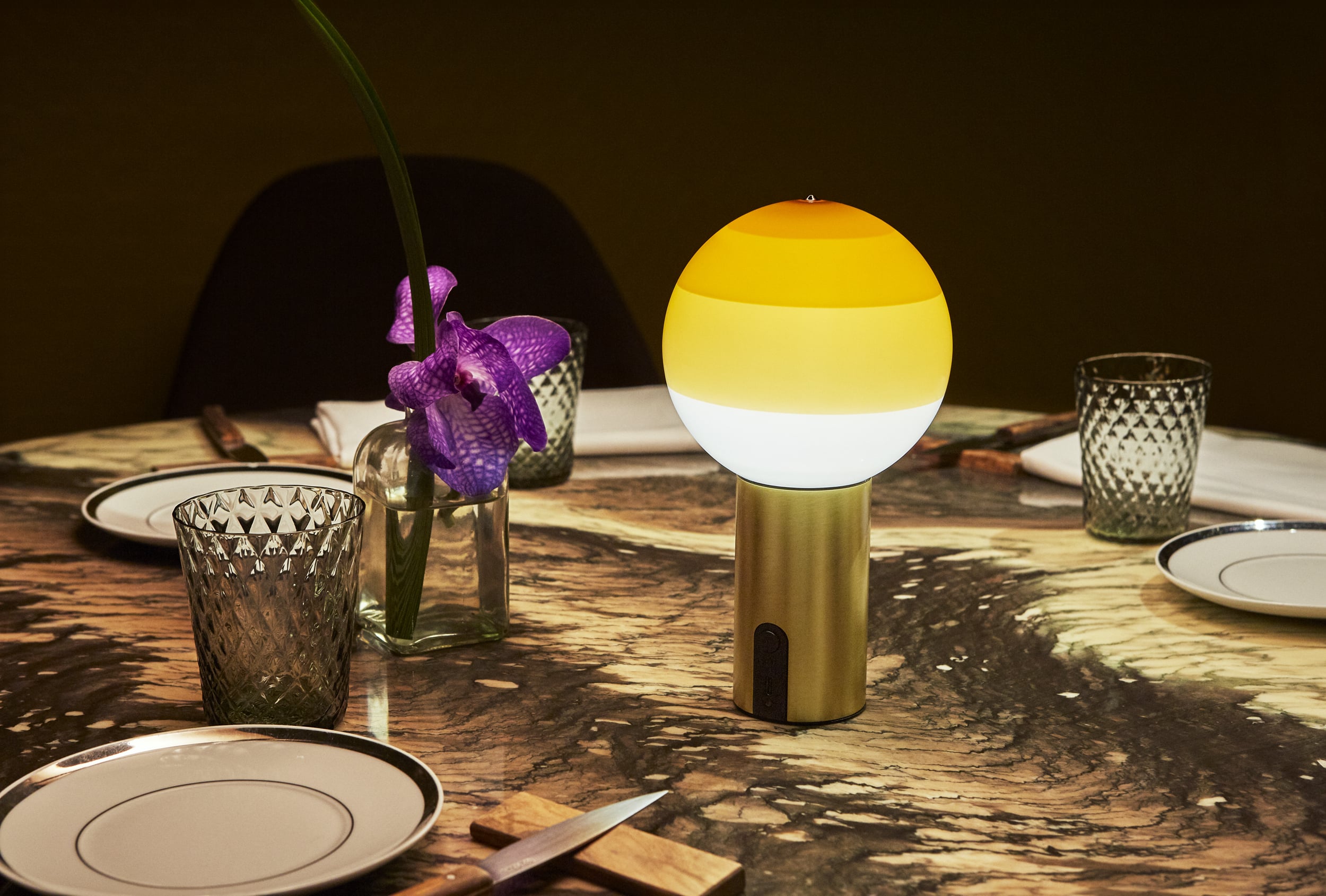 Lampa na akumulátor DIPPING čokoládová