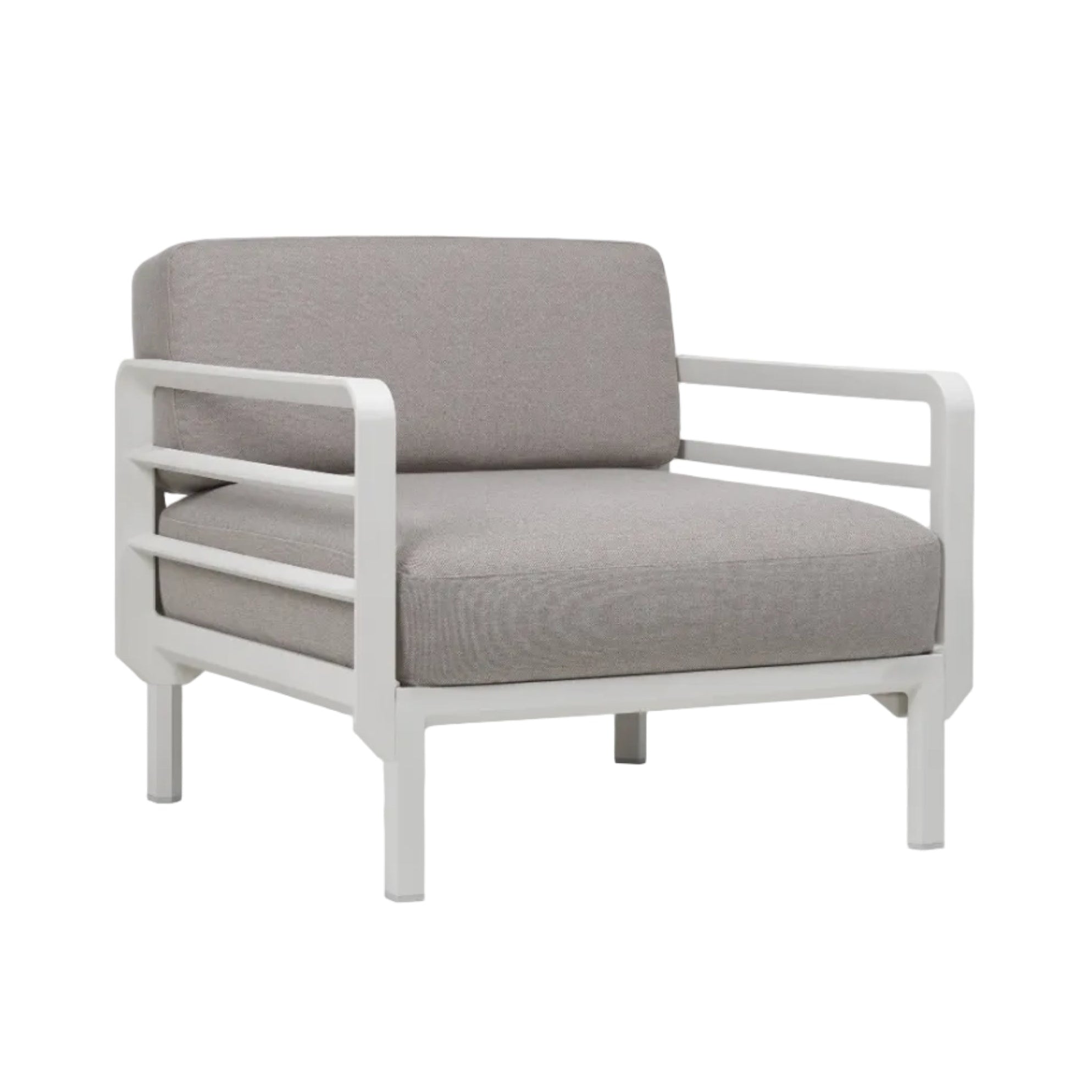 MAXIMO Outdoor Armchair in Gray with Chalk Base