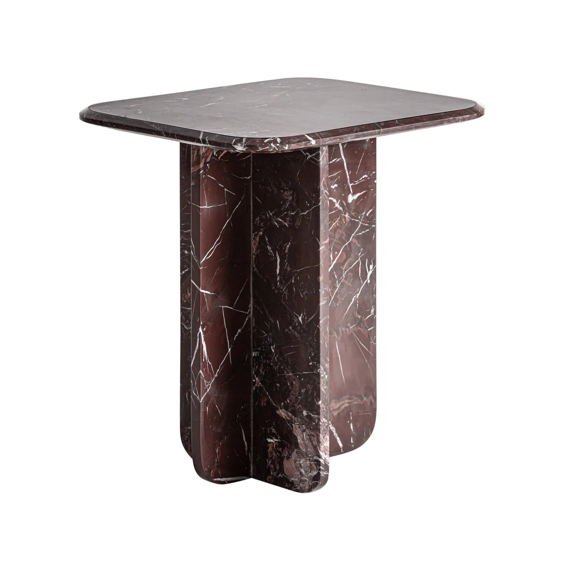 Boční stolek BOURG burgundový mramor