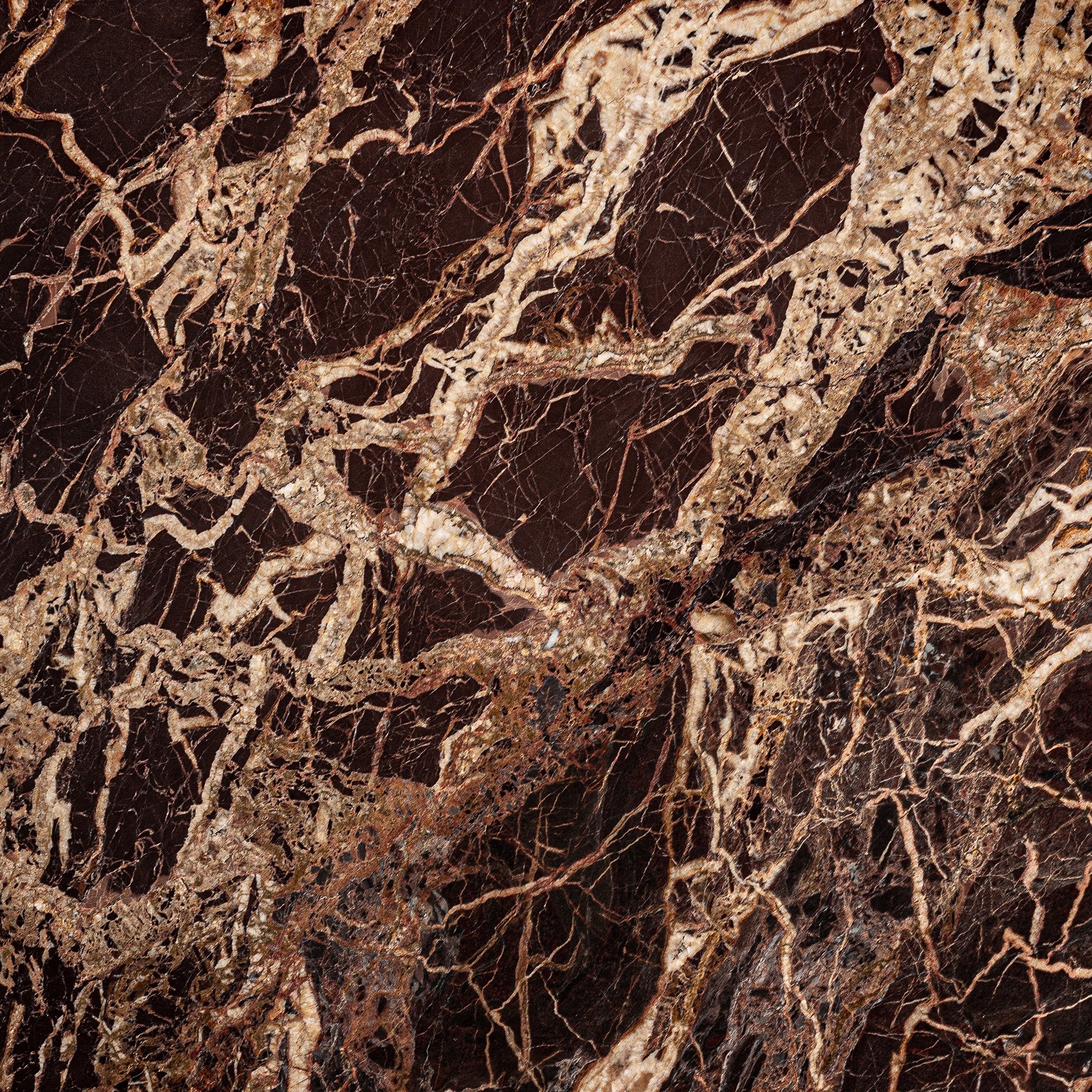 RUSKEALA Side Table in Brown Marble