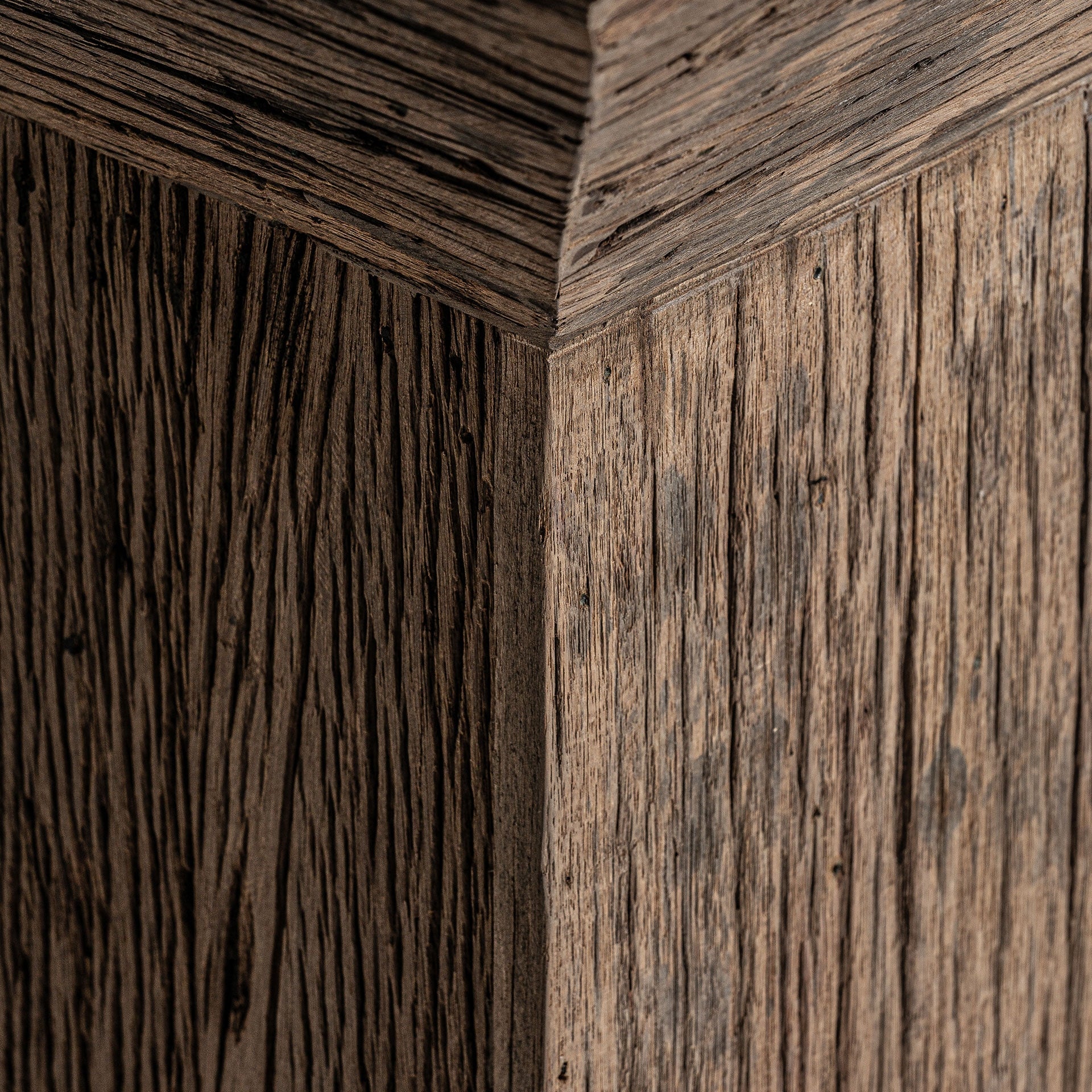 SAMSUN Side Table Recycled Pine Wood with Marble Top