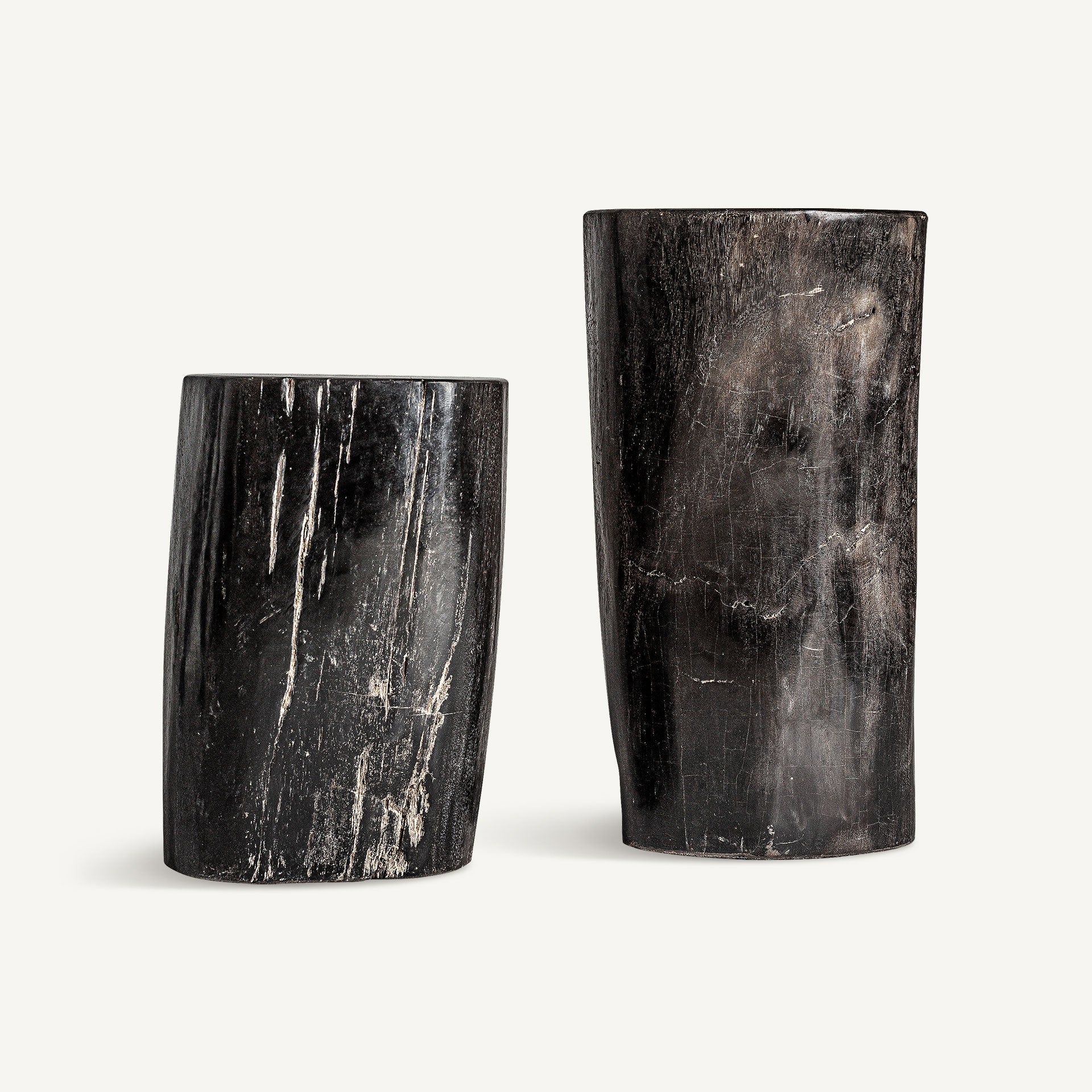 TELTI Side Table Black Petrified Wood