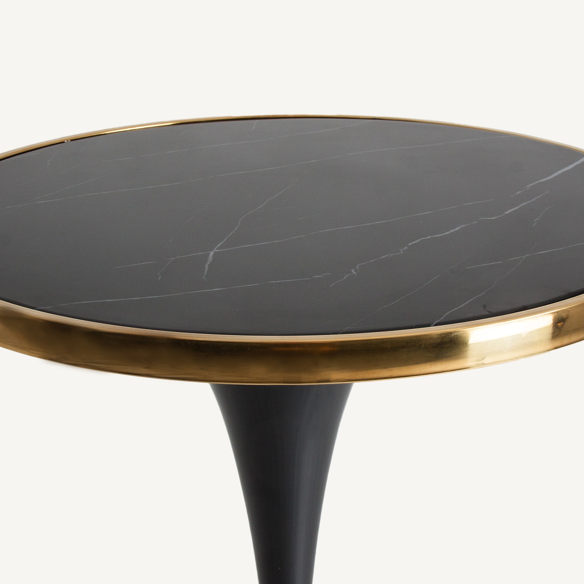 Round Bar Table THAN Black with Gold