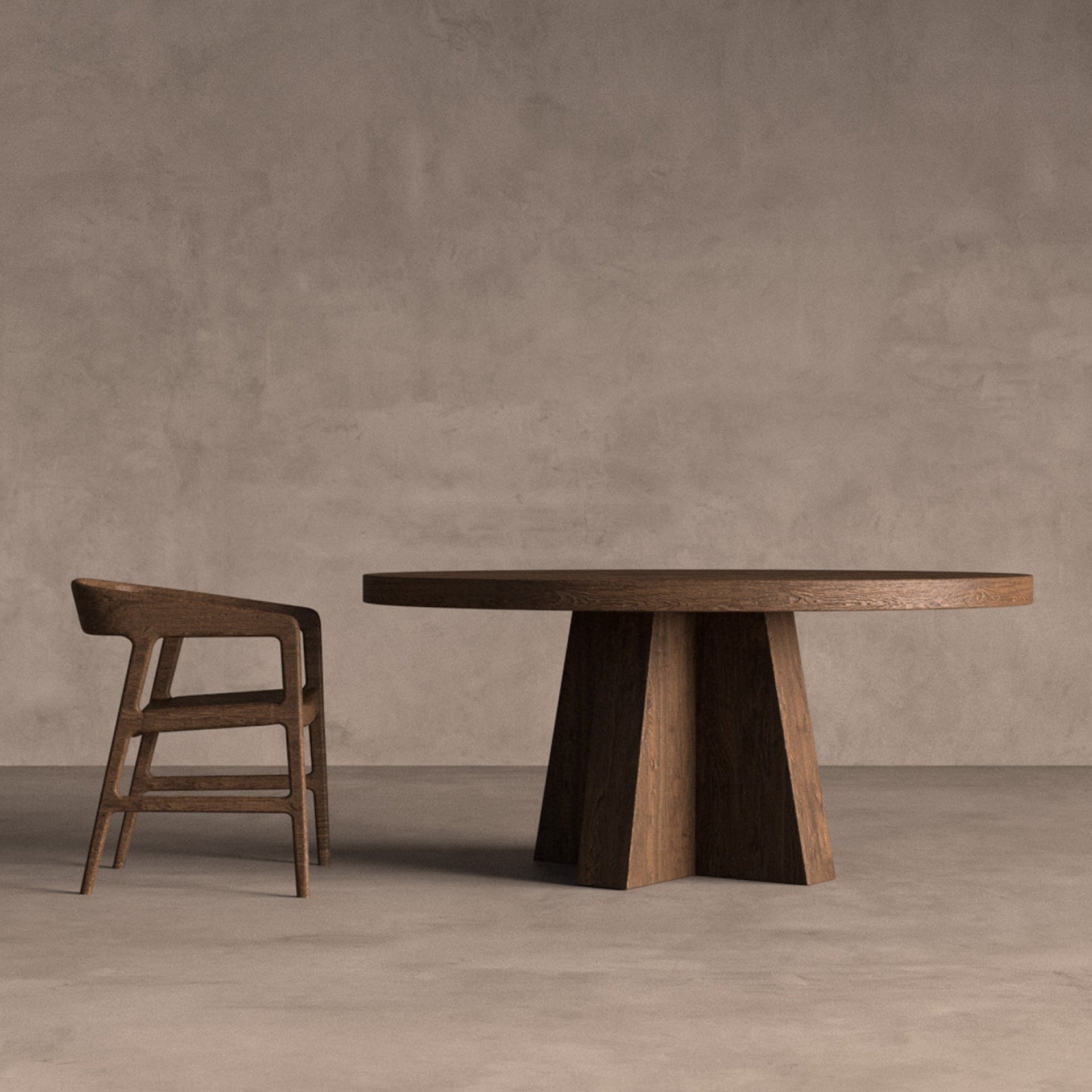Round Table BRUTALIST Recycled Wood