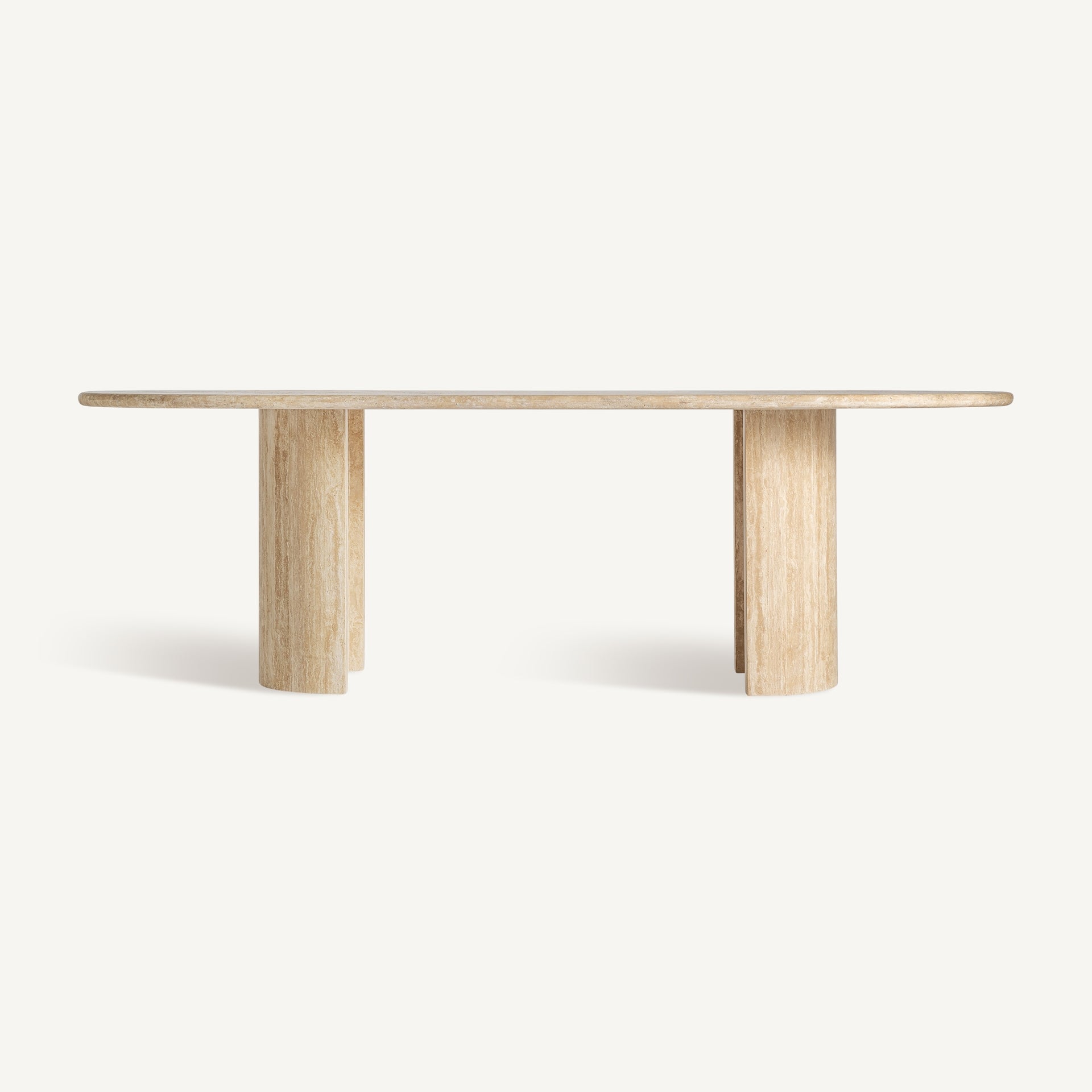 Oval Table THIENNES Beige Travertine