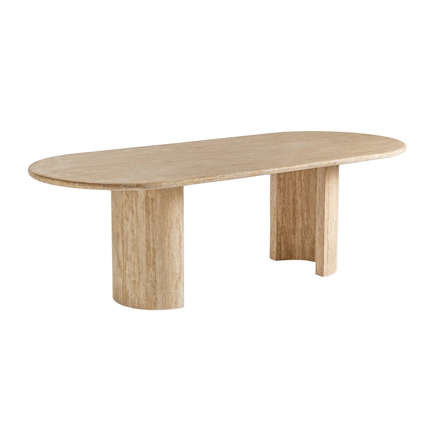 Oval Table THIENNES Beige Travertine