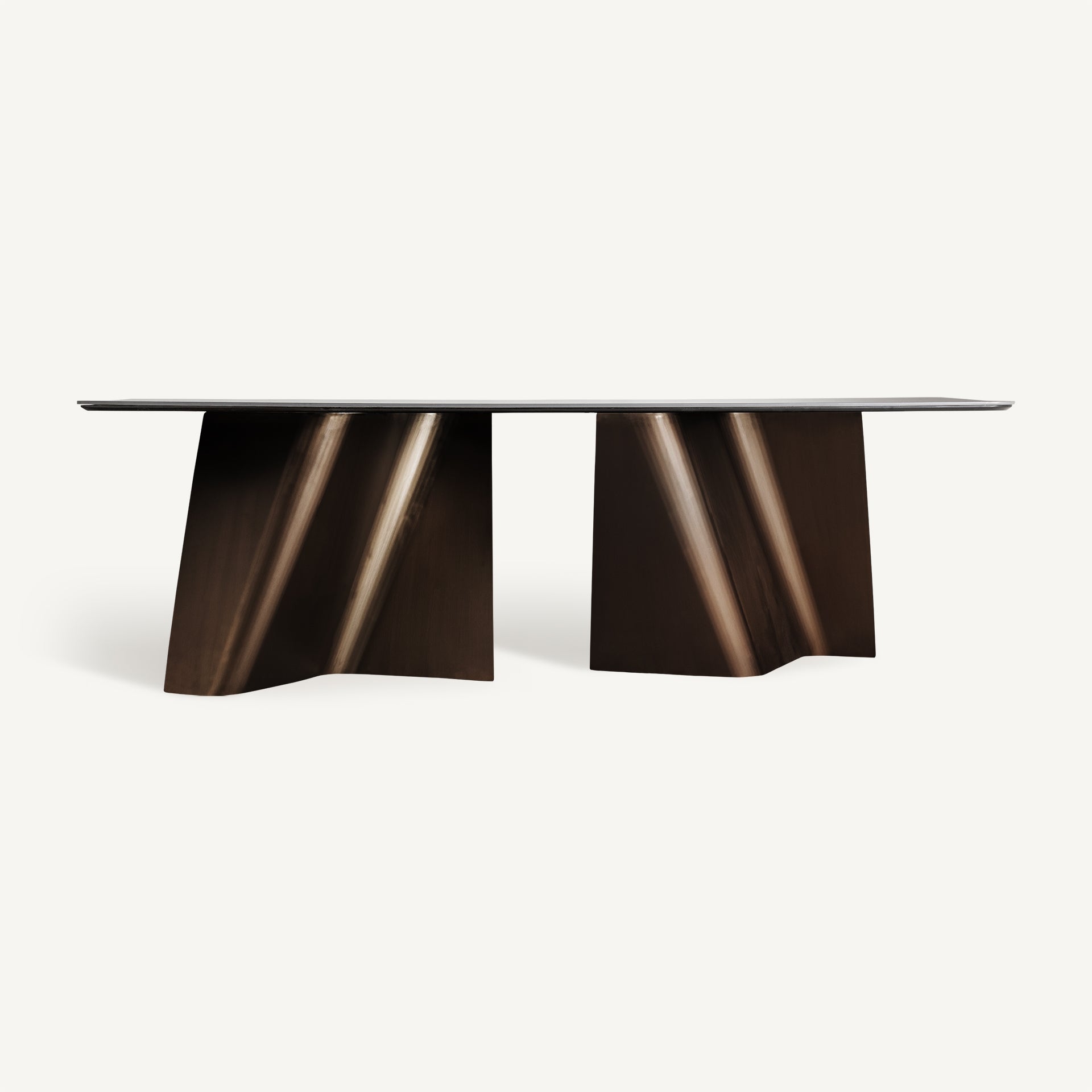 TUX Table - Porcelain Stoneware with Copper Base