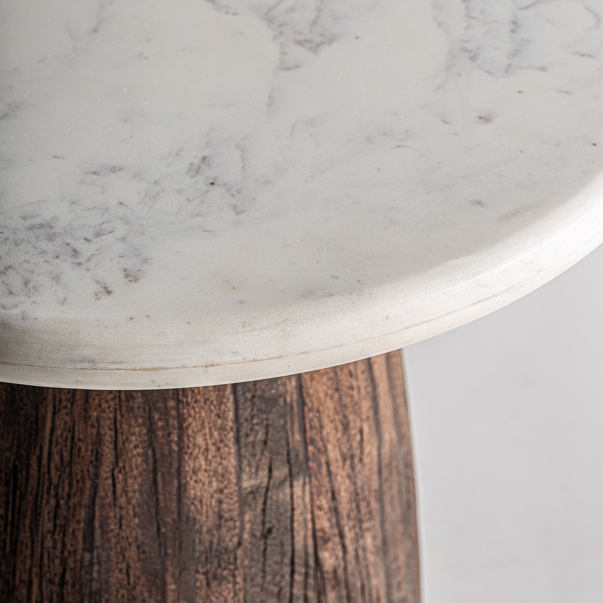 Recycled Wood Coffee Table with Marble Top