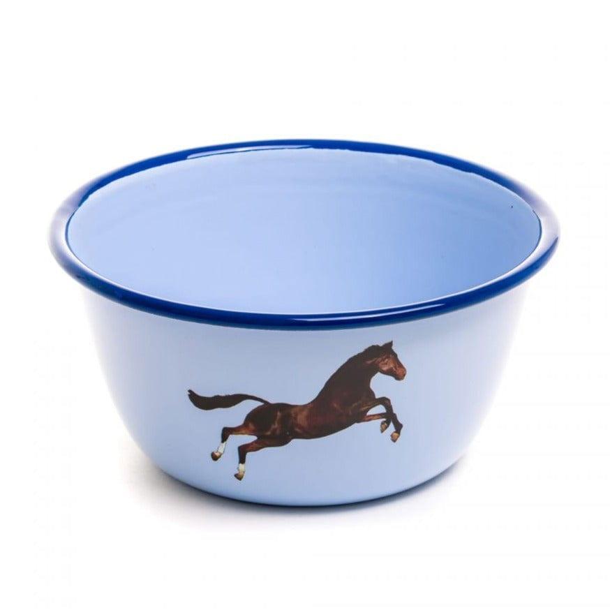 Miska emaliowana HORSE niebieski Seletti Eye on Design