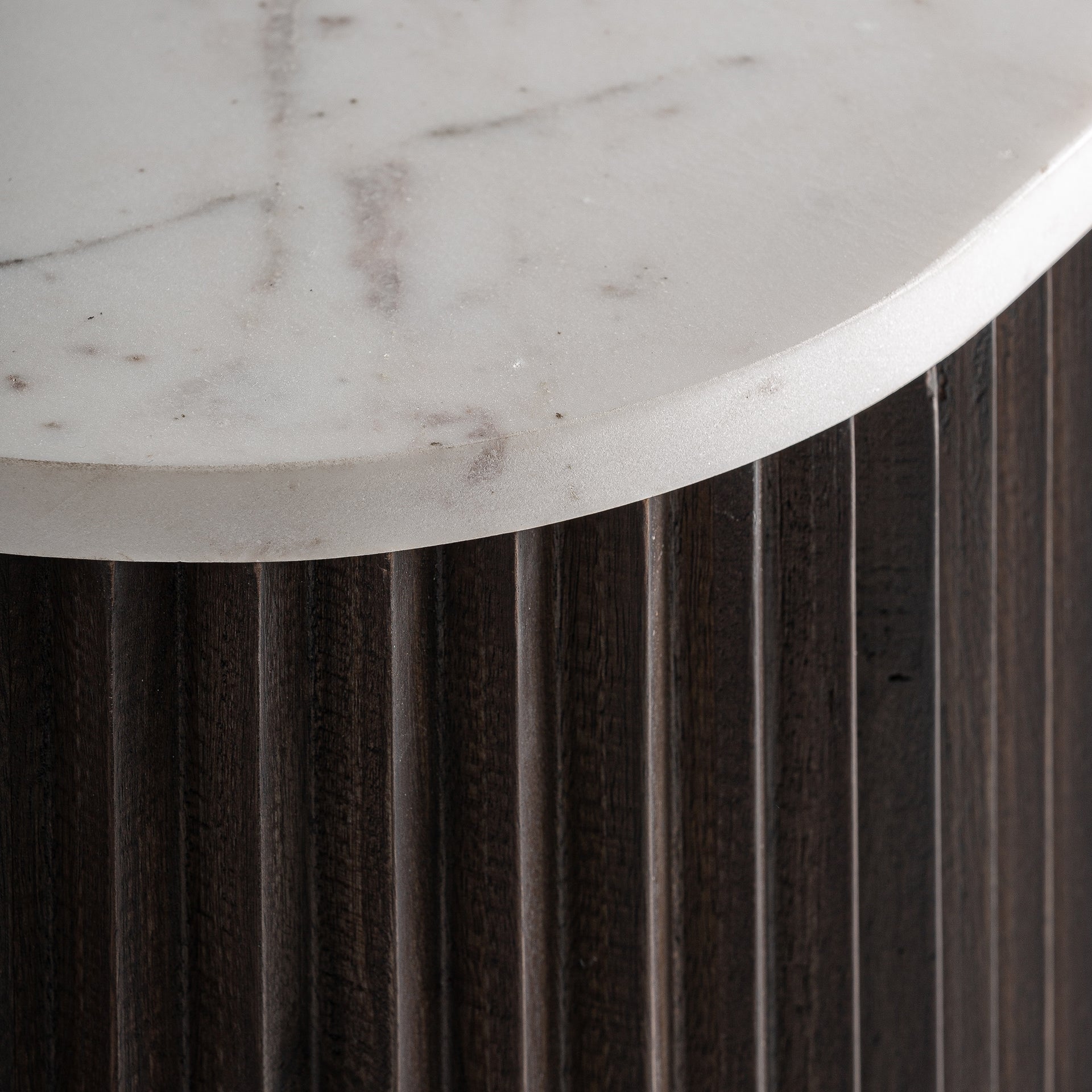 CENVES TV Stand in Mango Wood with Marble Top