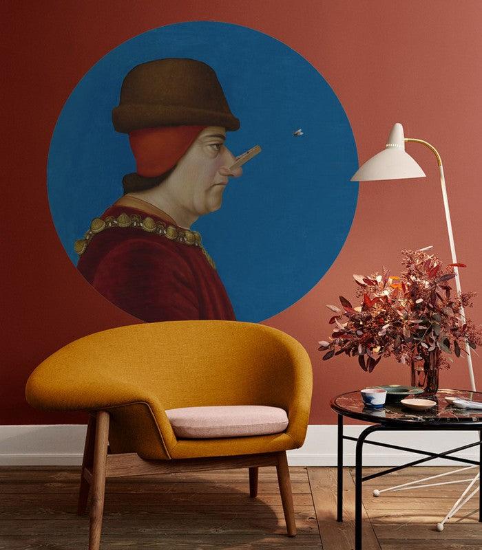 Mural DOTS Man with Clip blue Wallcolors Eye on Design