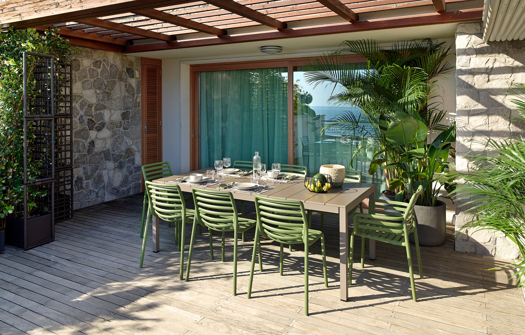 Outdoor Armchair with Armrests DOGA Pear