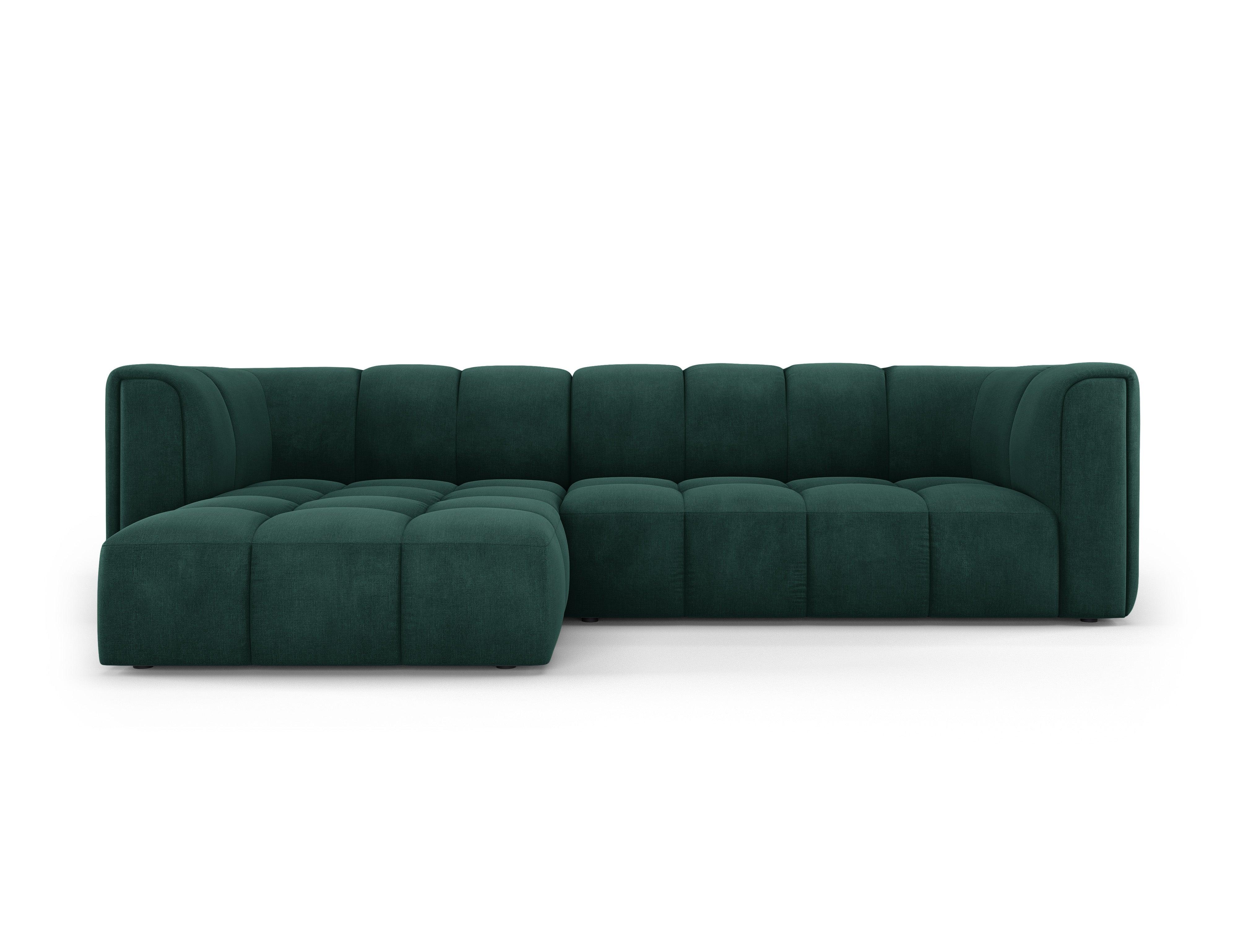 Narożnik 3-osobowy lewostronny FRANCESCA butelkowa zieleń szenil Milo Casa Eye on Design