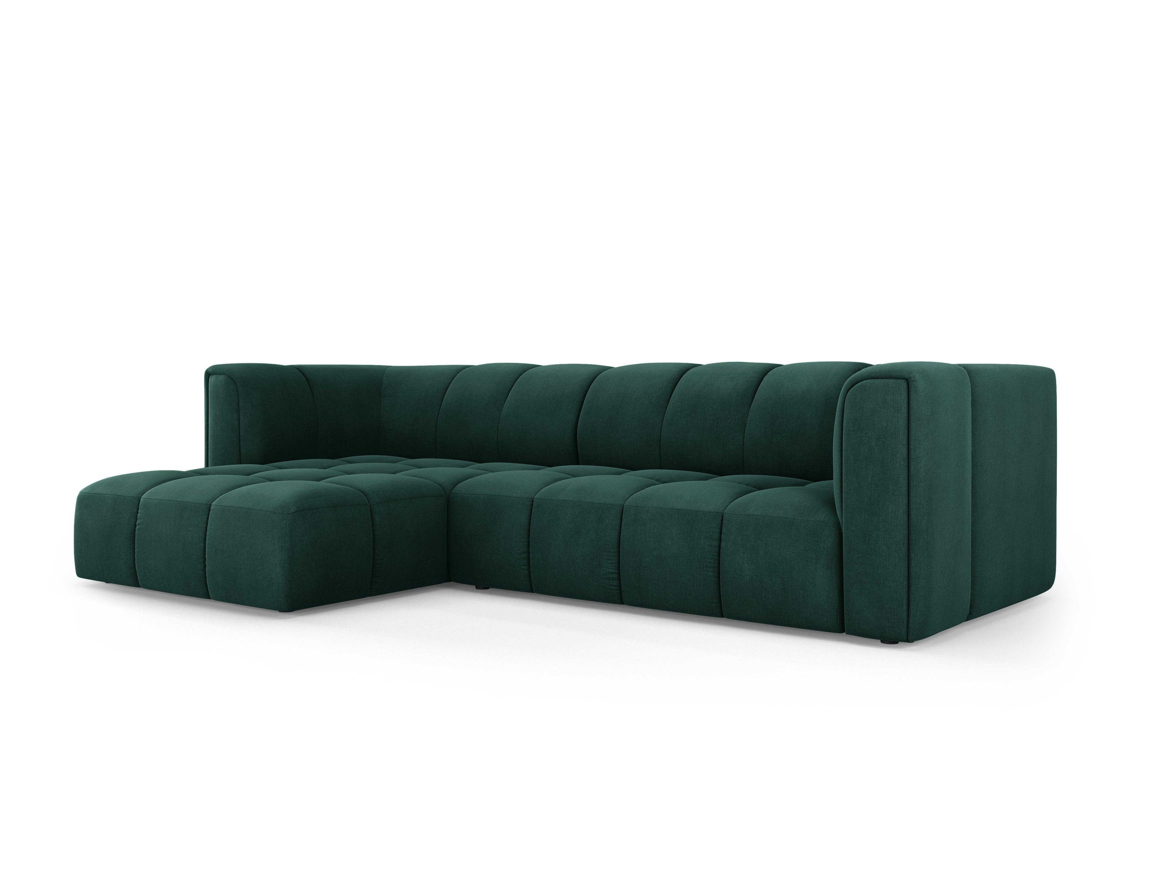 Narożnik 3-osobowy lewostronny FRANCESCA butelkowa zieleń szenil Milo Casa Eye on Design