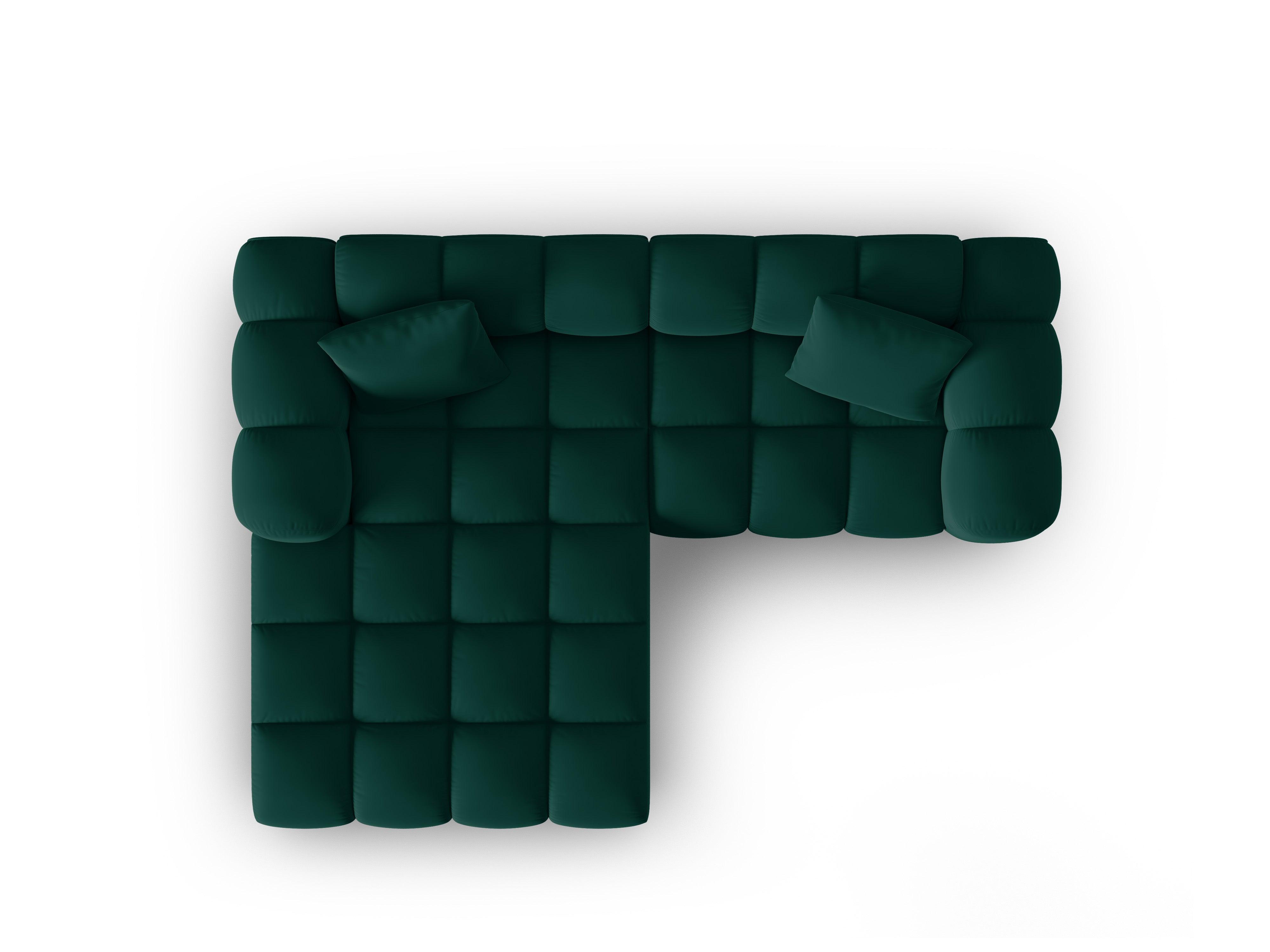 Narożnik aksamitny 3-osobowy lewostronny HALLEY butelkowa zieleń Windsor & Co Eye on Design