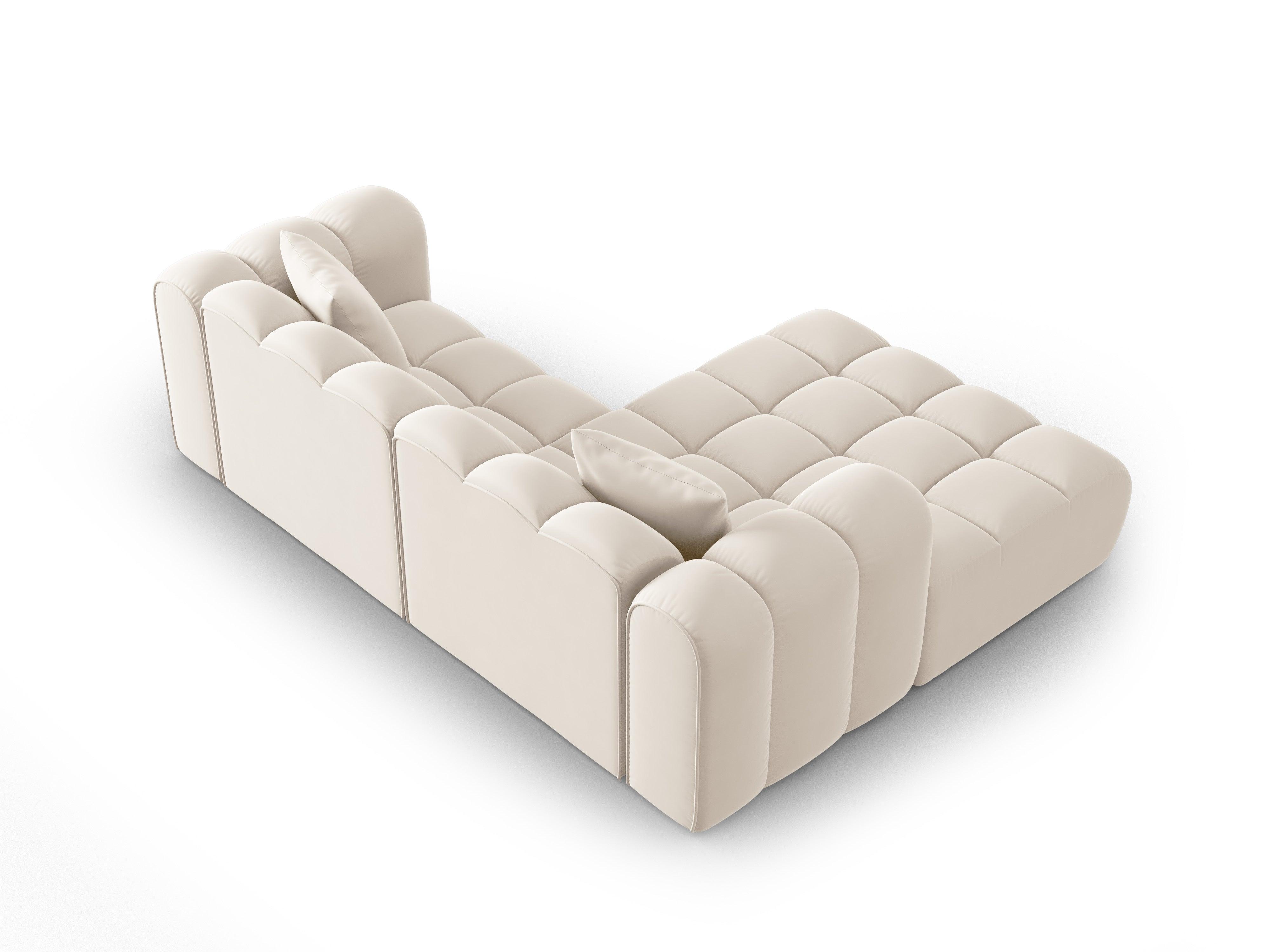 Narożnik aksamitny 3-osobowy lewostronny HALLEY jasnobeżowy Windsor & Co Eye on Design