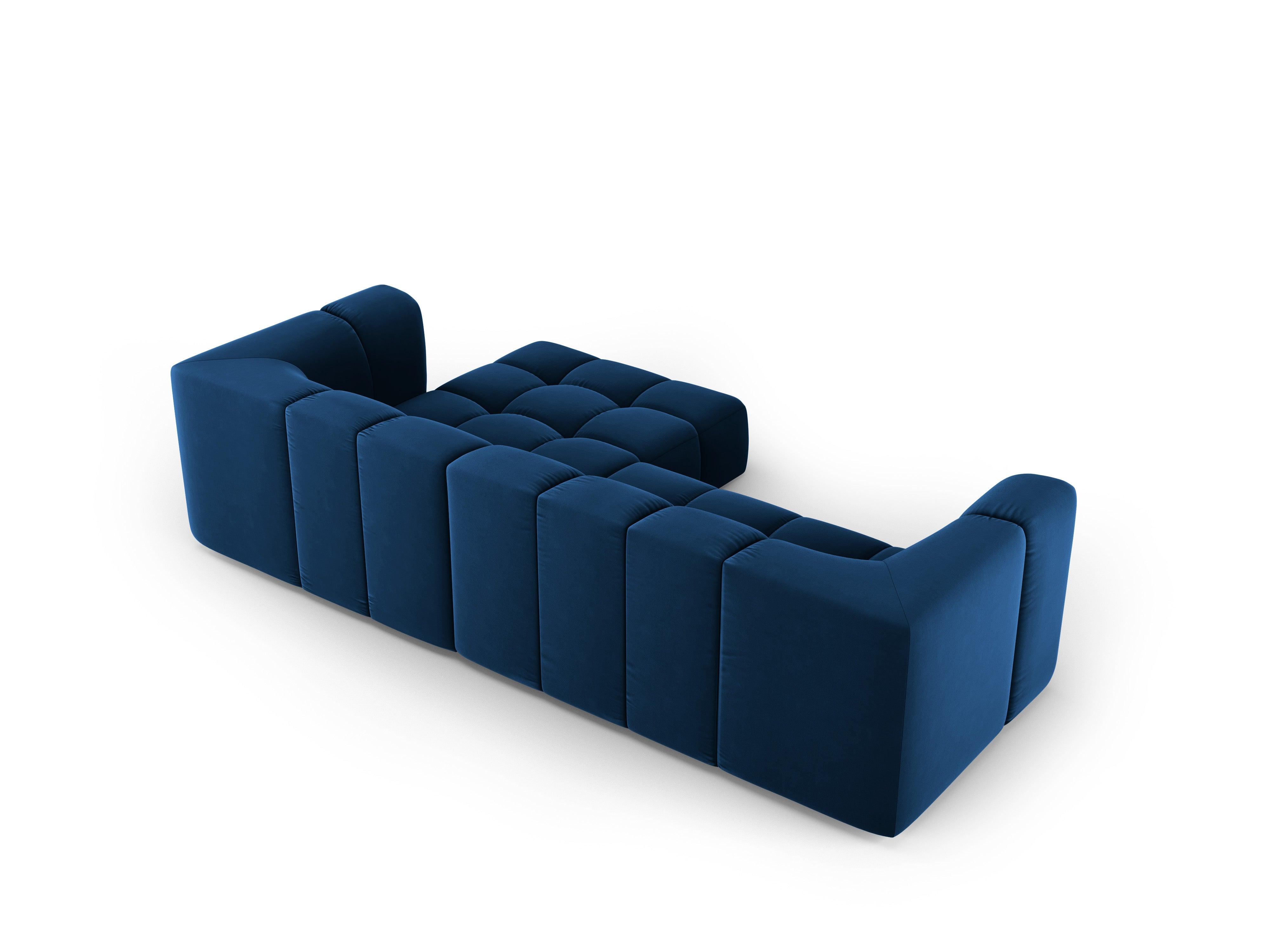 Narożnik aksamitny 3-osobowy prawostronny FRANCESCA granat królewski Milo Casa Eye on Design