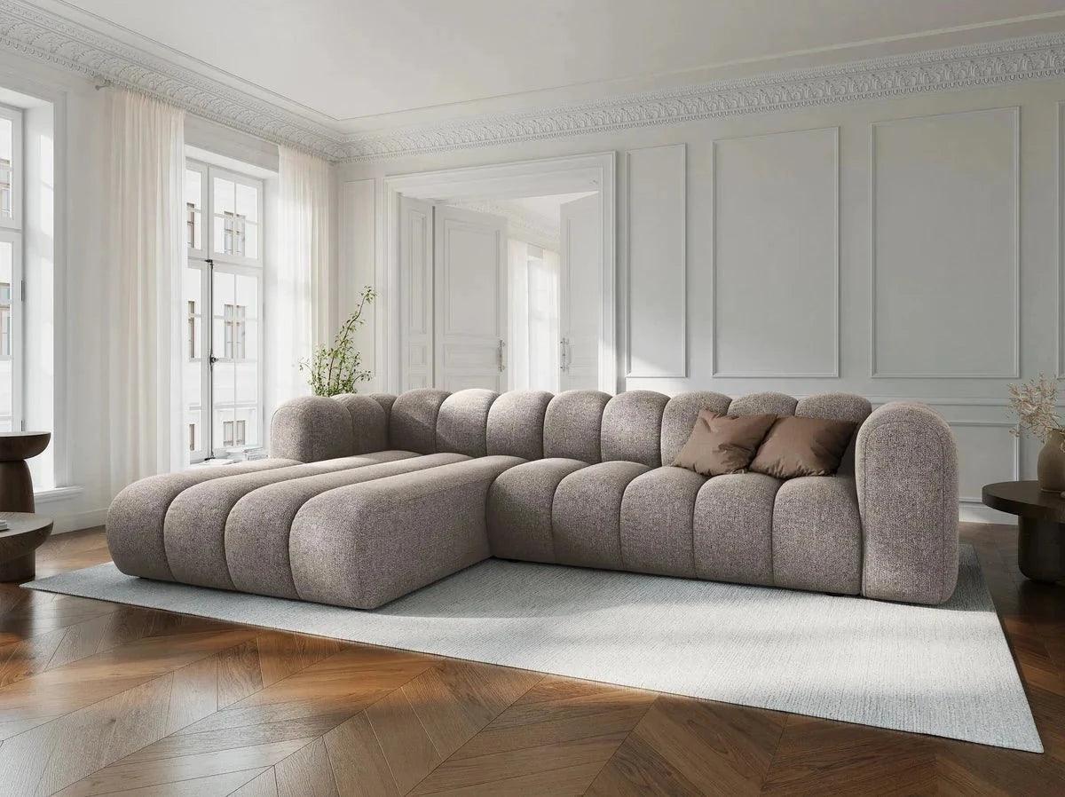 Narożnik aksamitny 4-osobowy lewostronny SKYLER granatowy Interieurs 86 Eye on Design