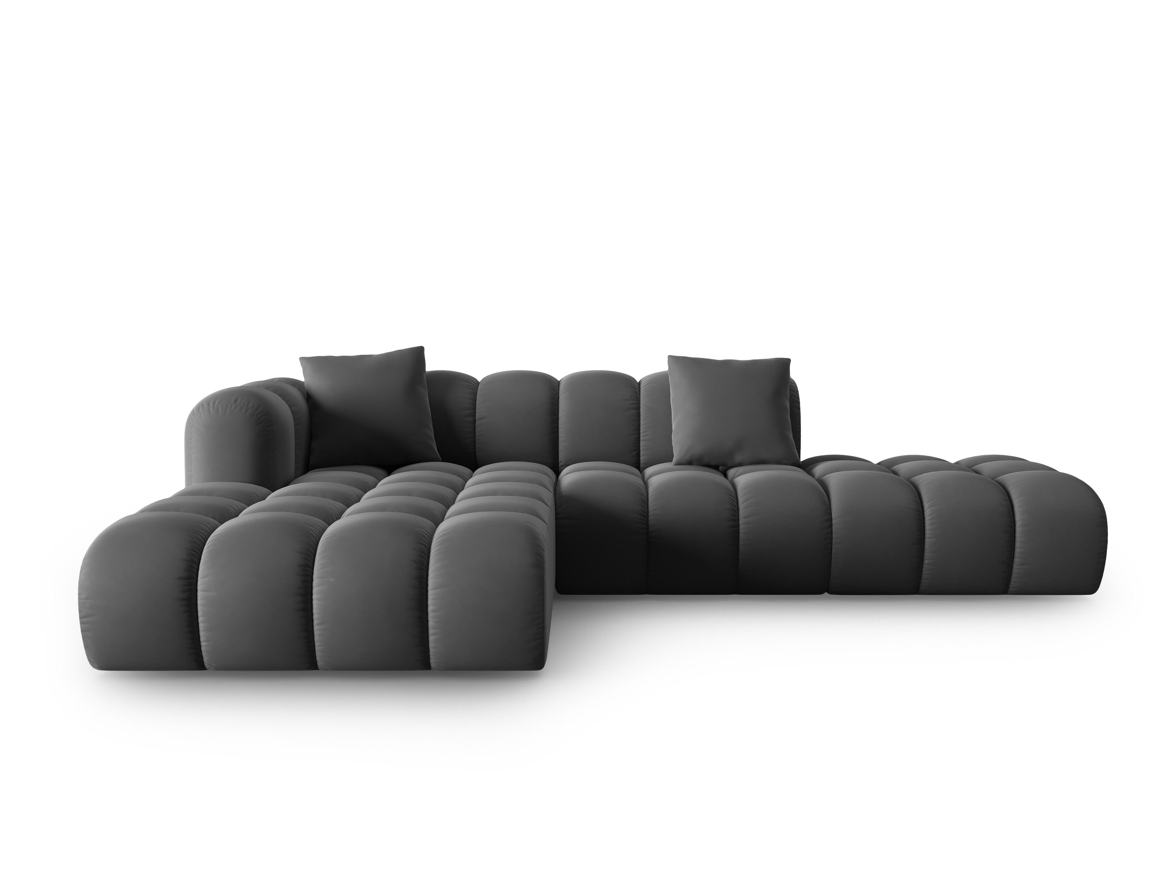 Narożnik aksamitny 5-osobowy lewostronny HALLEY szary Windsor & Co Eye on Design