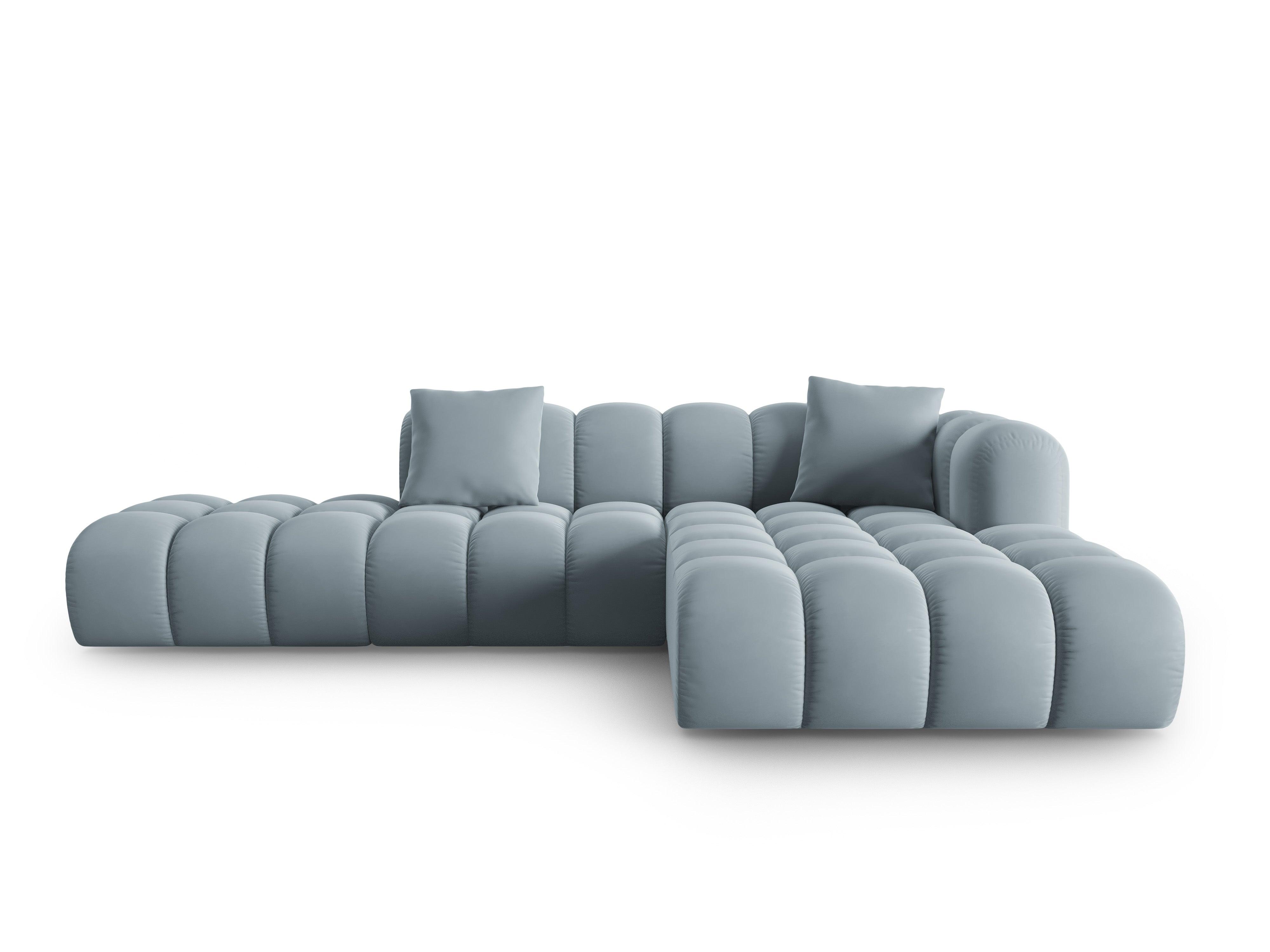Narożnik aksamitny 5-osobowy prawostronny HALLEY jasnoniebieski Windsor & Co Eye on Design