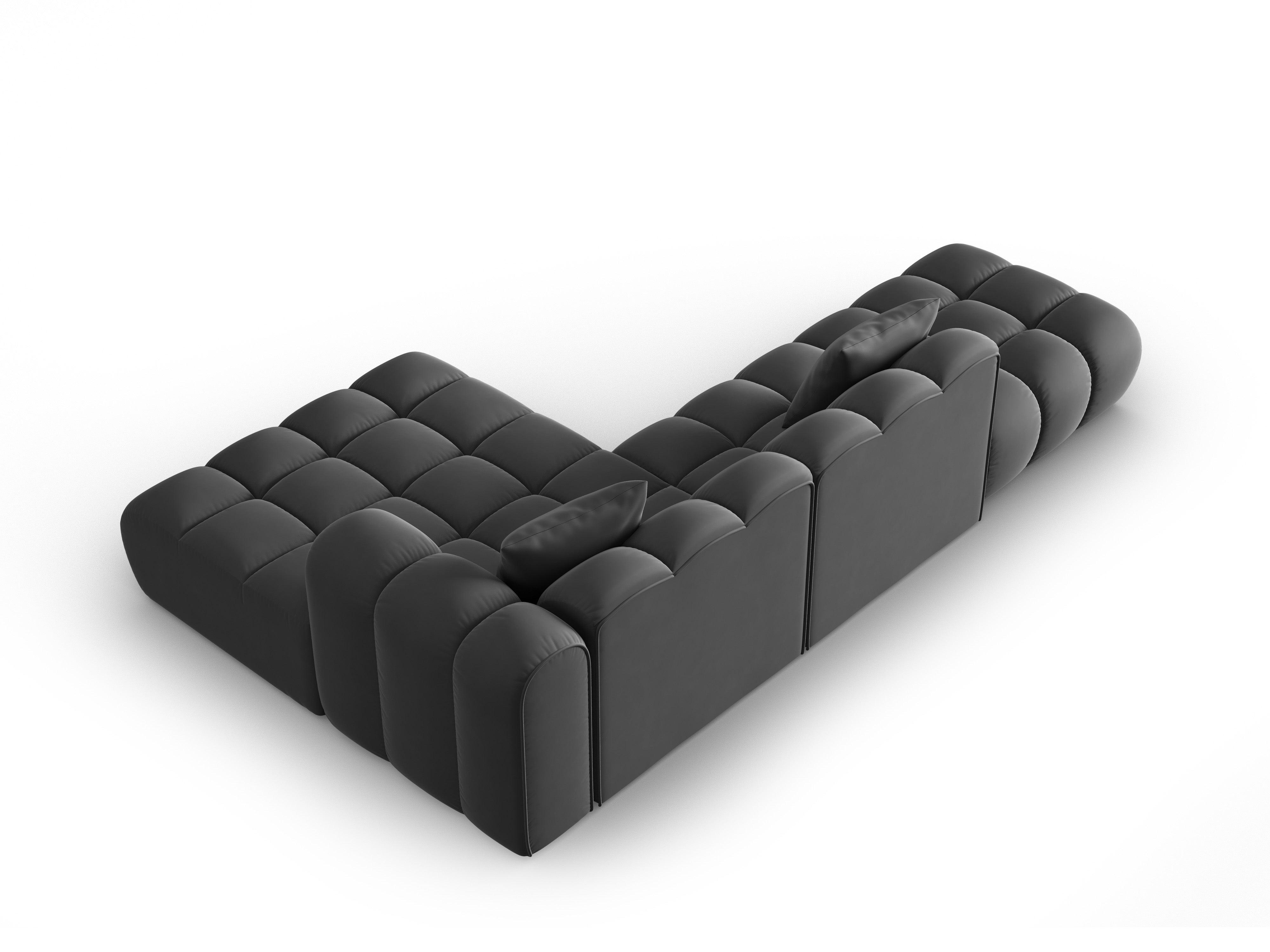 Narożnik aksamitny 5-osobowy prawostronny HALLEY szary Windsor & Co Eye on Design