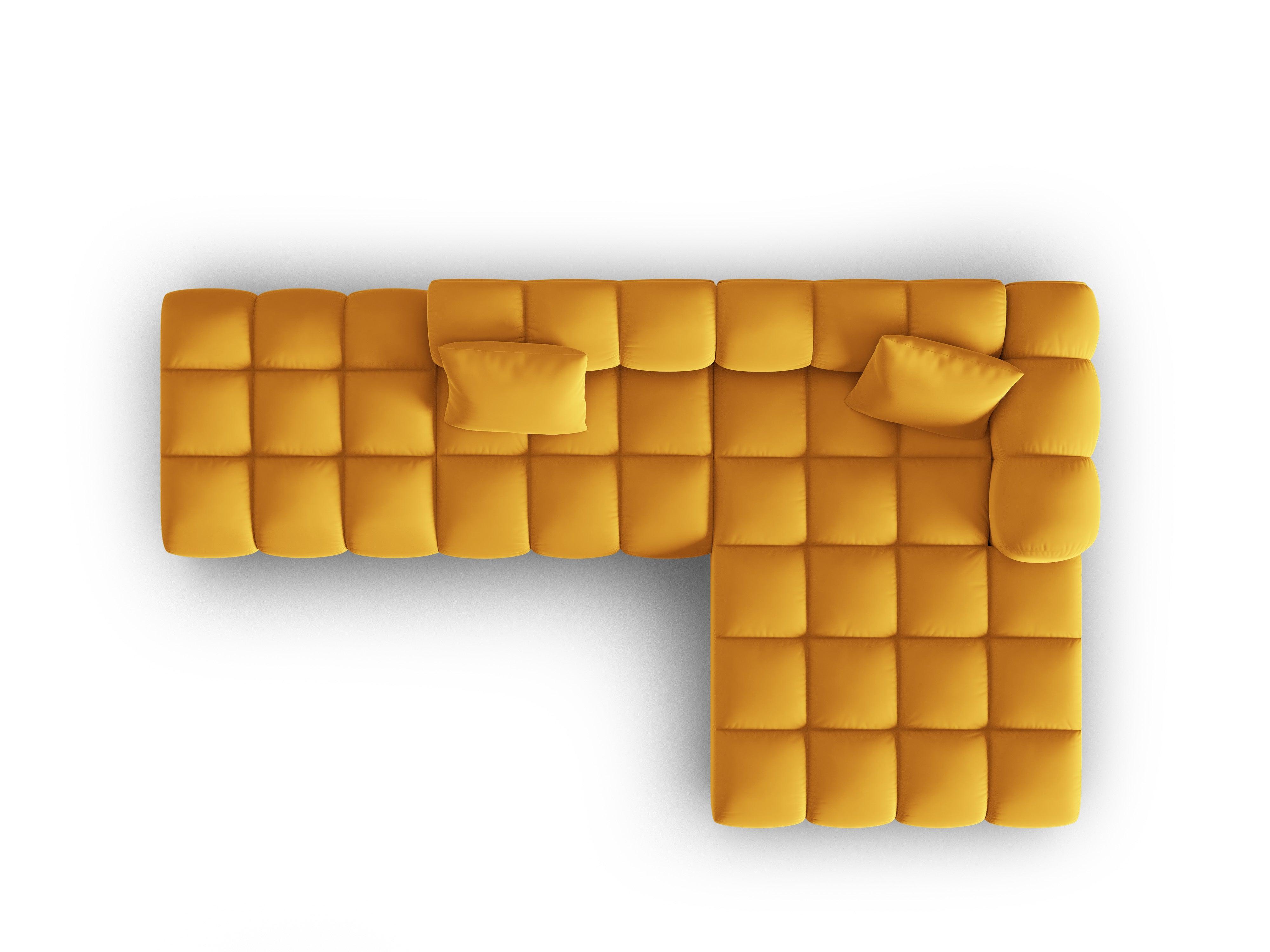 Narożnik aksamitny 5-osobowy prawostronny HALLEY żółty Windsor & Co Eye on Design