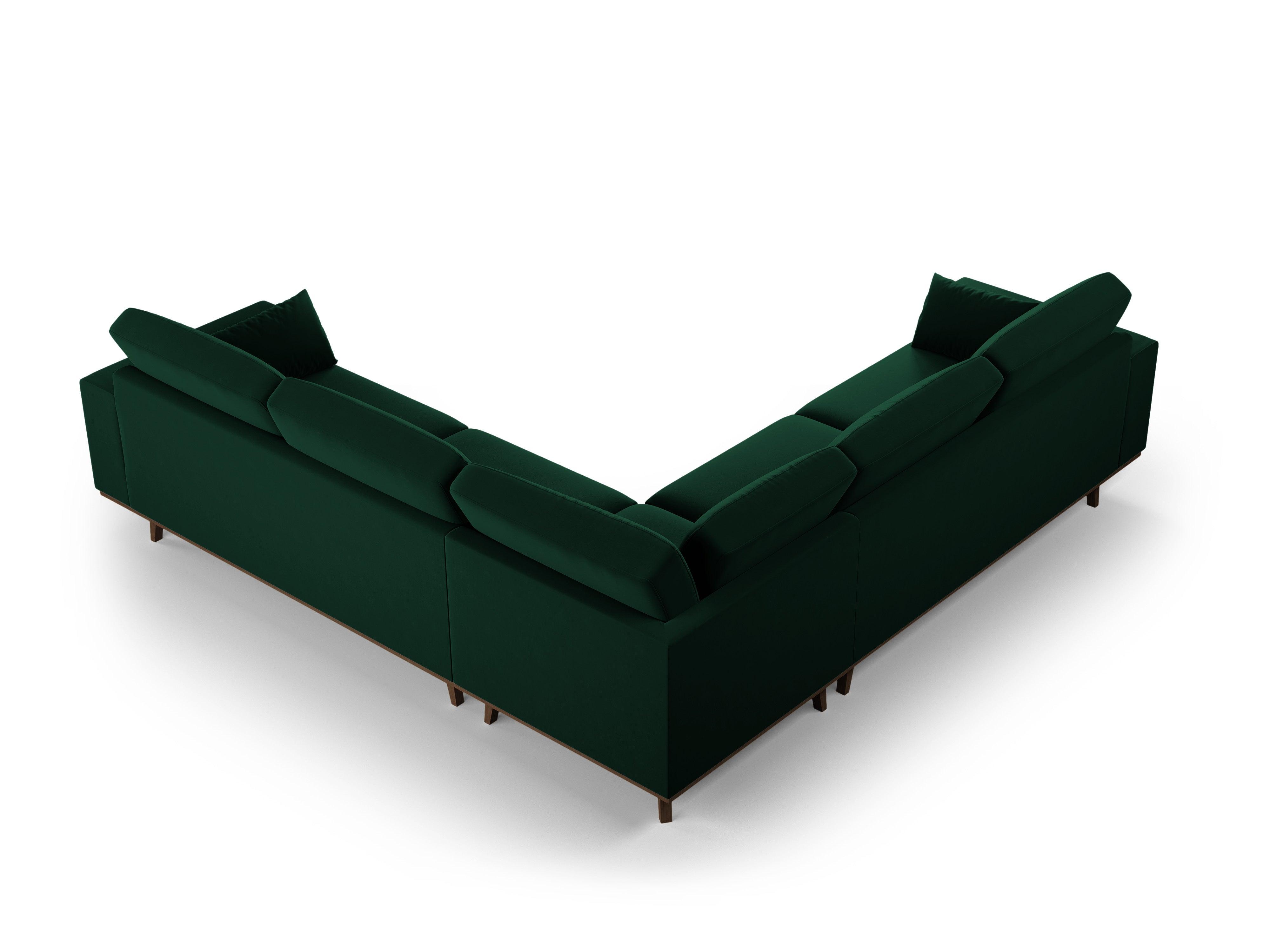 Narożnik aksamitny 5-osobowy symetryczny HEBE butelkowa zieleń Mazzini Sofas Eye on Design