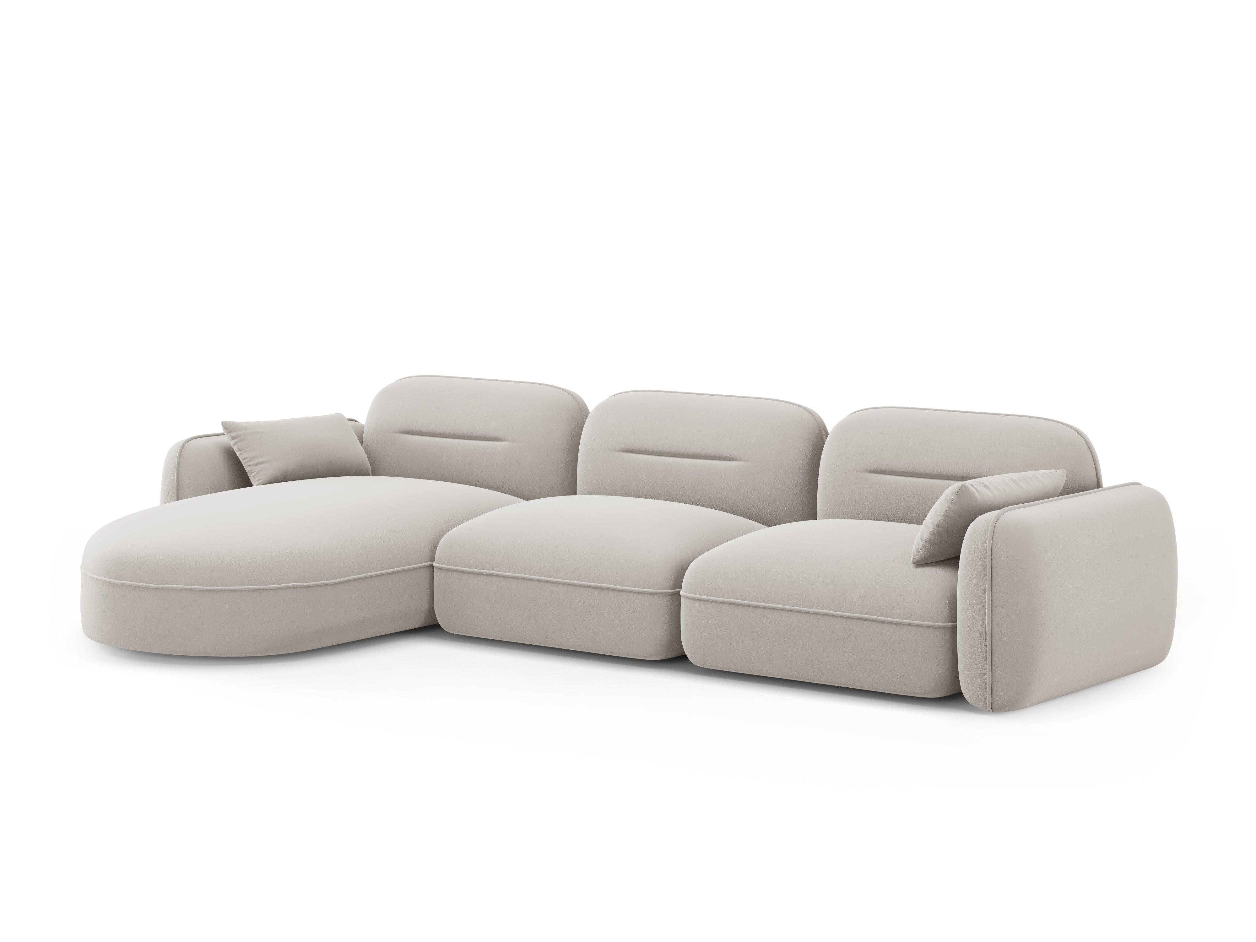 Narożnik modułowy aksamitny lewostronny 4-osobowy SYDNEY kość słoniowa Cosmopolitan Design Eye on Design