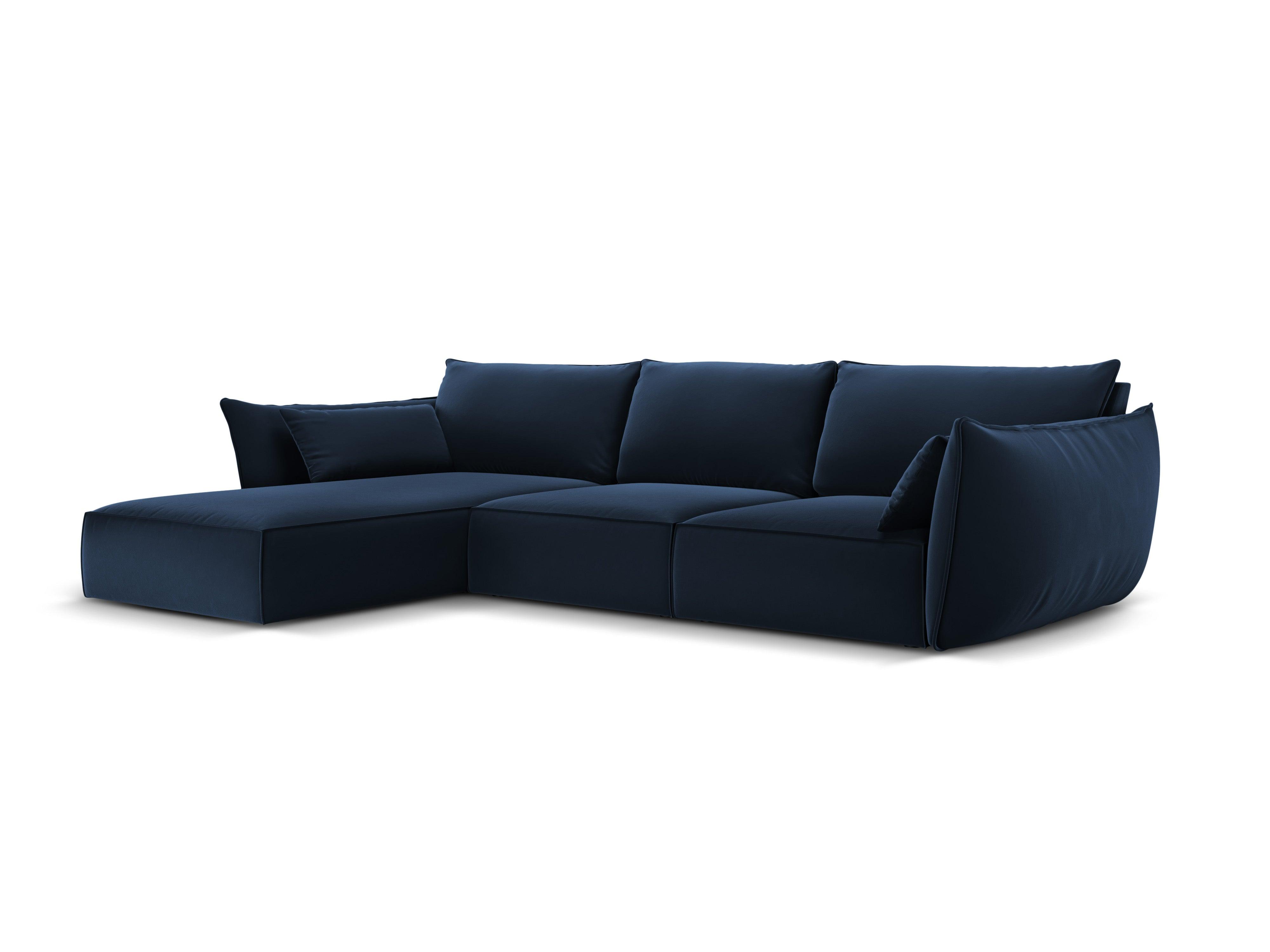 Narożnik aksamitny lewostronny 4-osobowy VANDA granatowy Mazzini Sofas Eye on Design