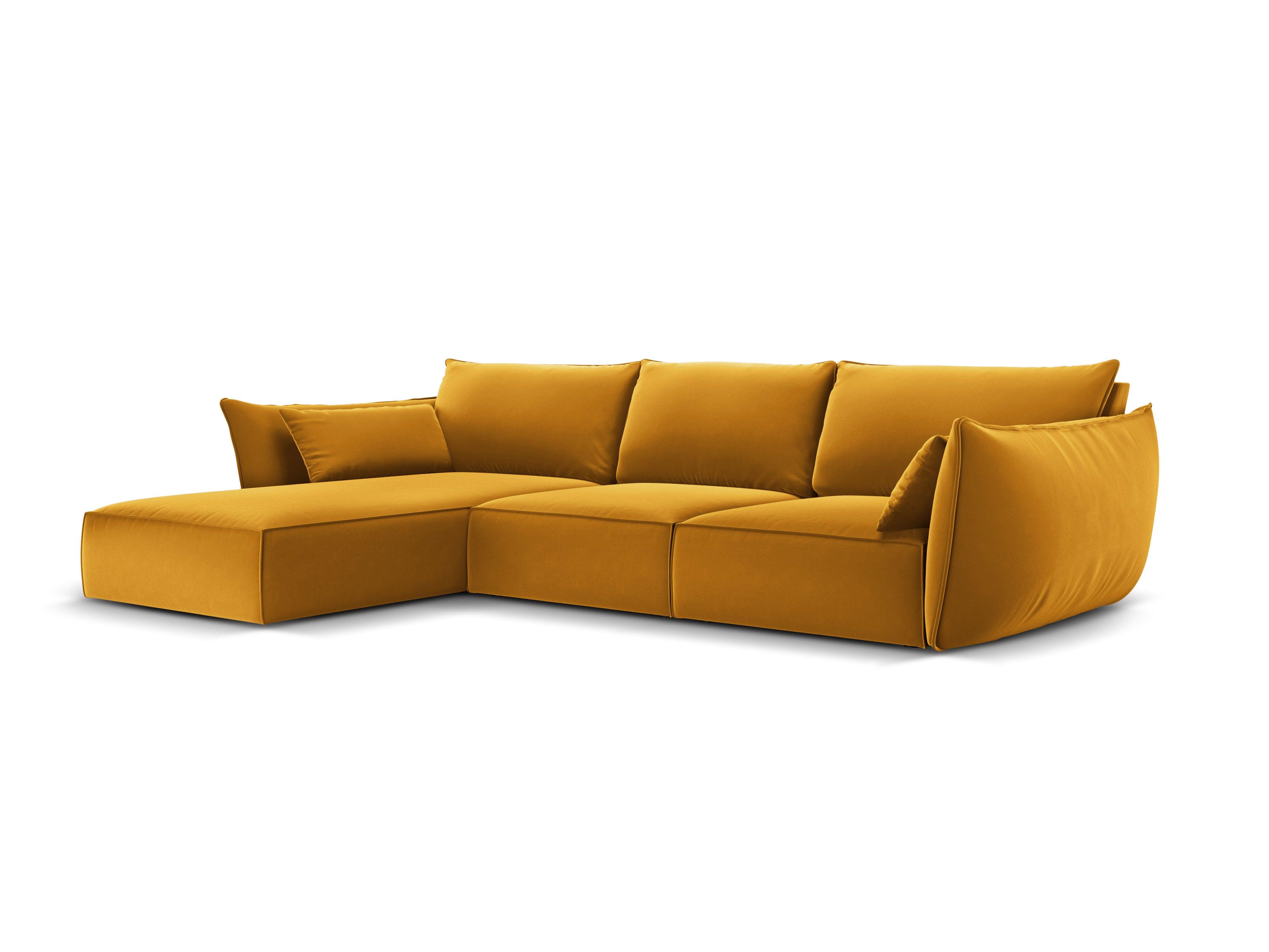 Narożnik aksamitny lewostronny 4-osobowy VANDA musztardowy Mazzini Sofas Eye on Design