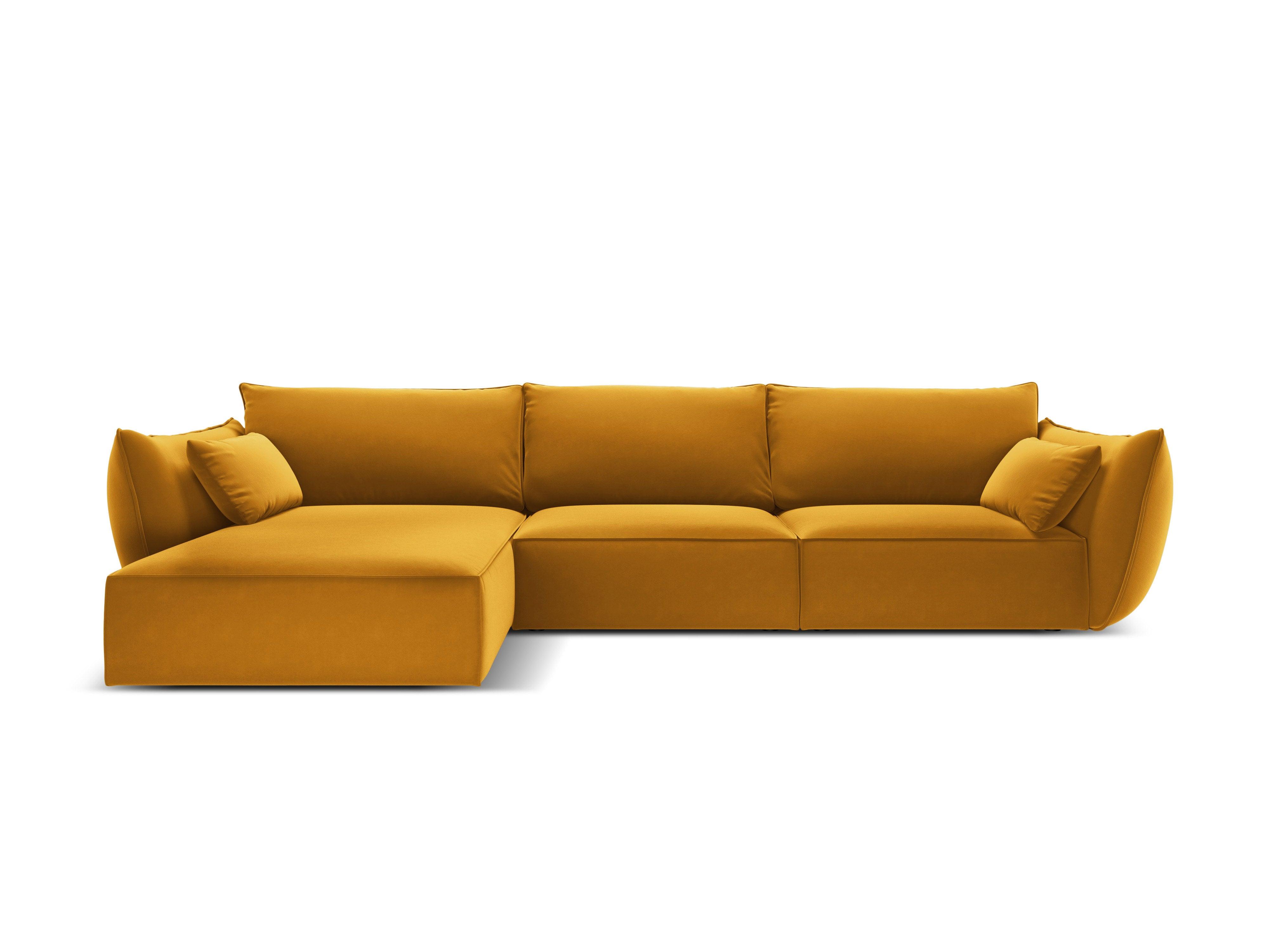 Narożnik aksamitny lewostronny 4-osobowy VANDA musztardowy Mazzini Sofas Eye on Design