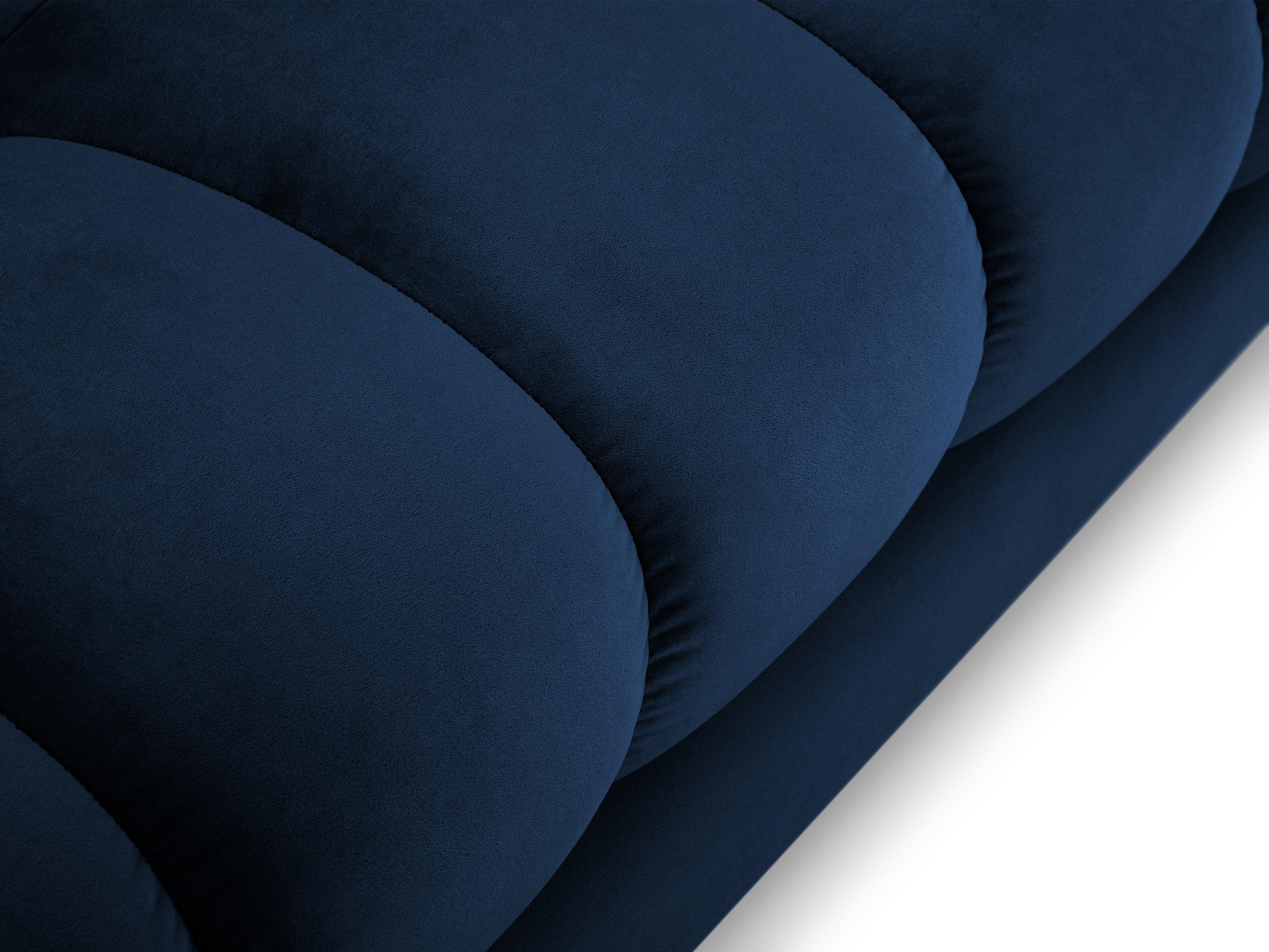 Narożnik aksamitny lewostronny BALI granat królewski z czarną podstawą Cosmopolitan Design Eye on Design