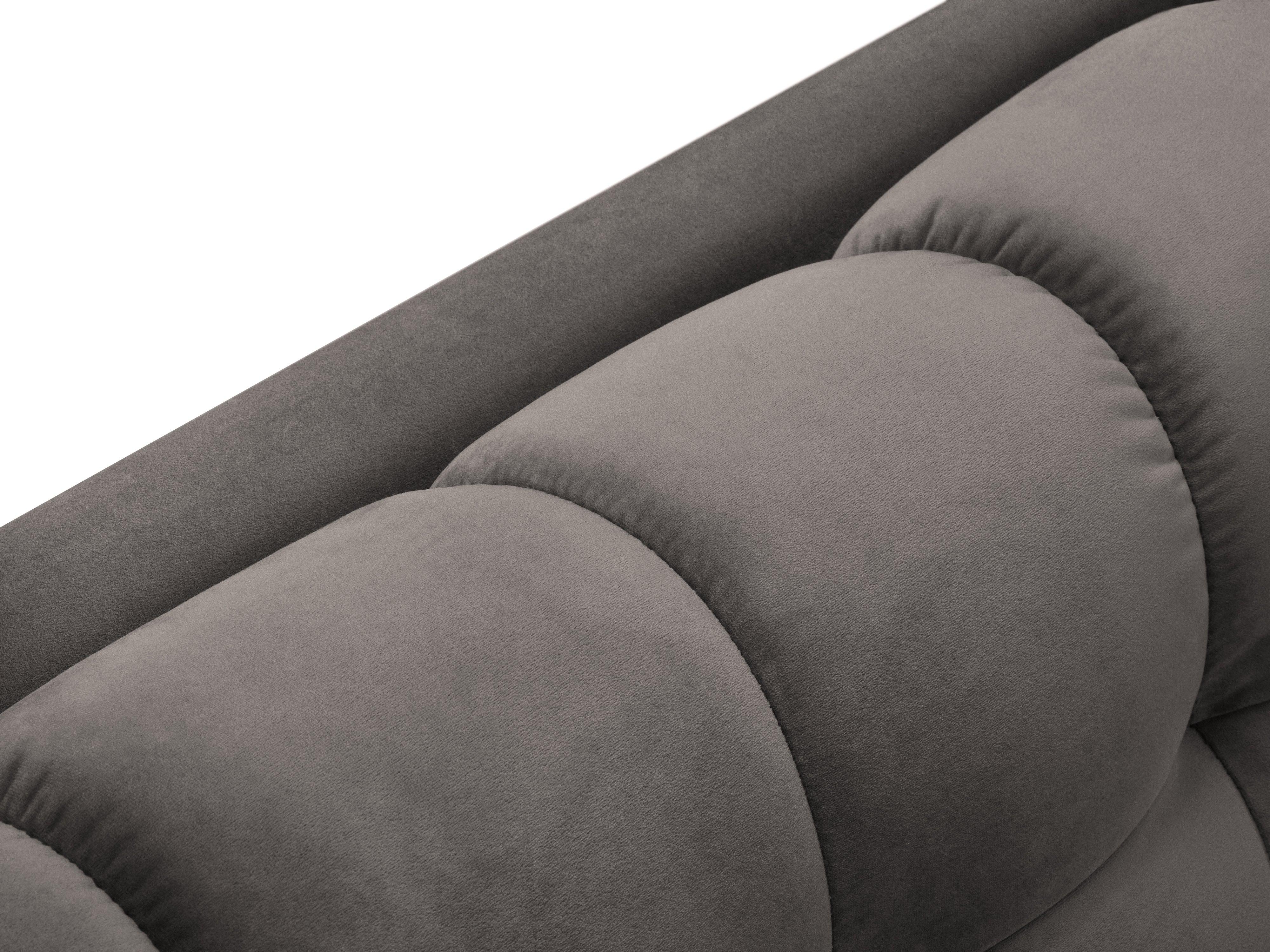 Narożnik aksamitny lewostronny BALI jasnoszary z czarną podstawą Cosmopolitan Design Eye on Design