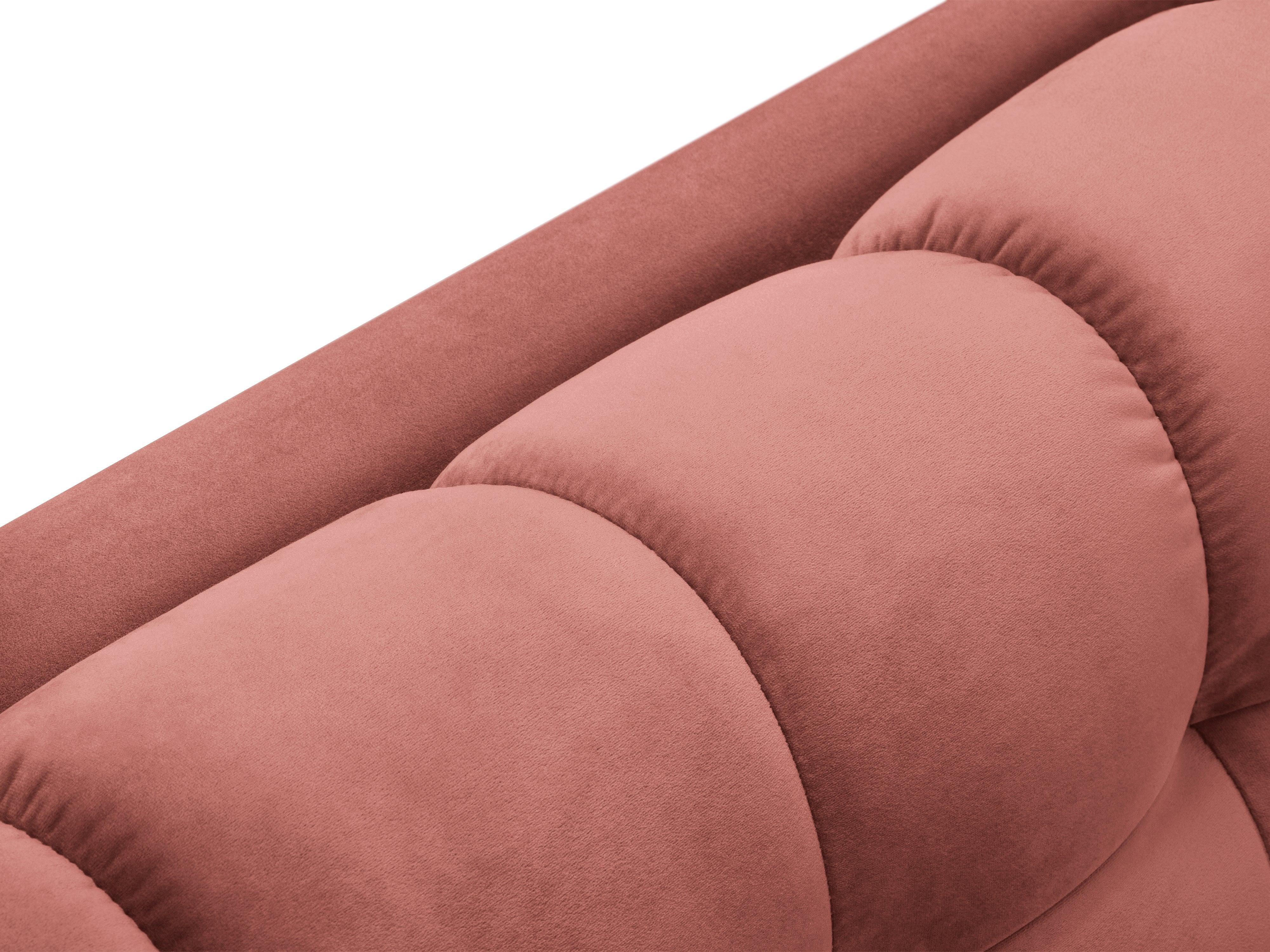 Narożnik aksamitny lewostronny BALI różowy z czarną podstawą Cosmopolitan Design Eye on Design