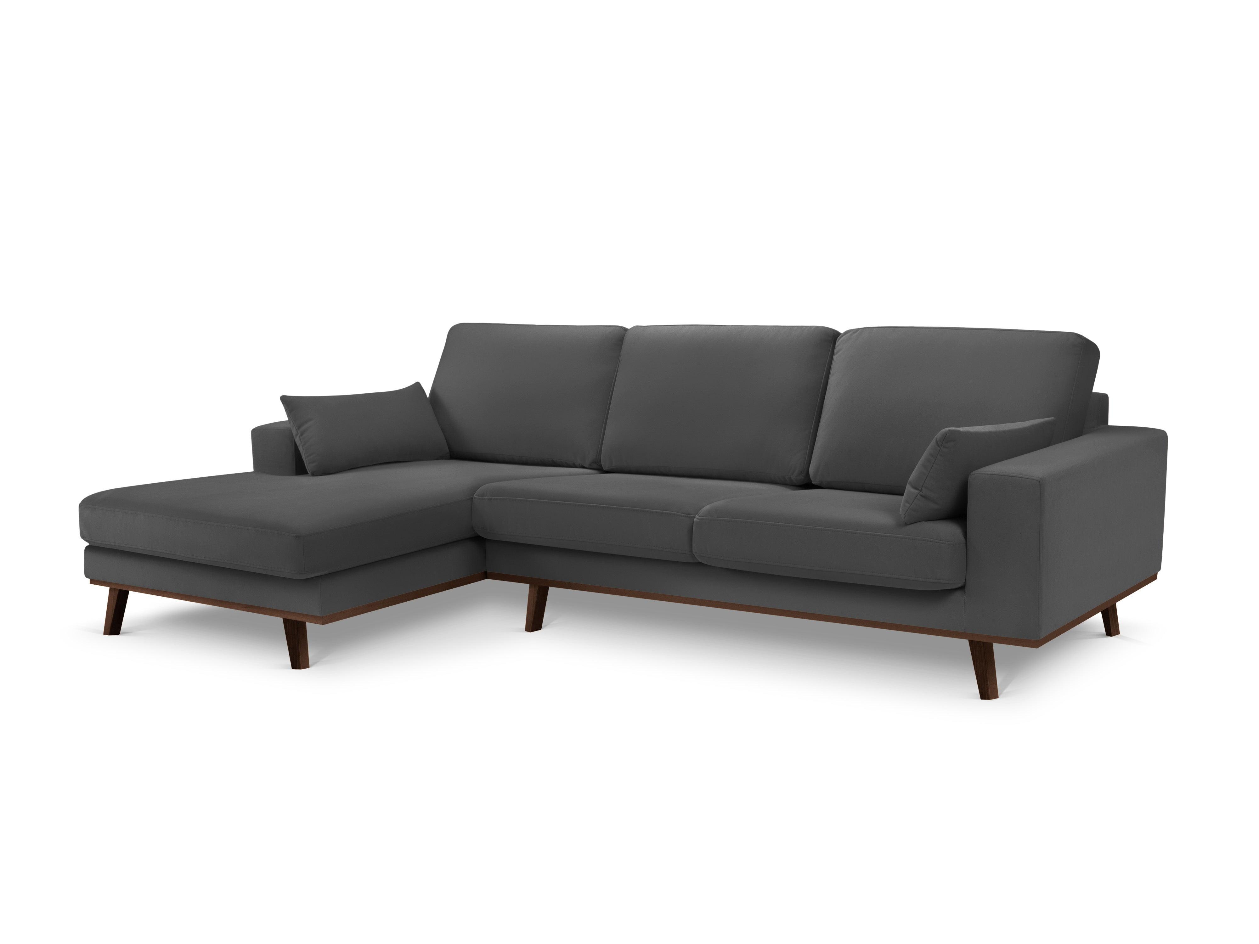 Narożnik aksamitny lewostronny HEBE ciemnoszary Mazzini Sofas Eye on Design