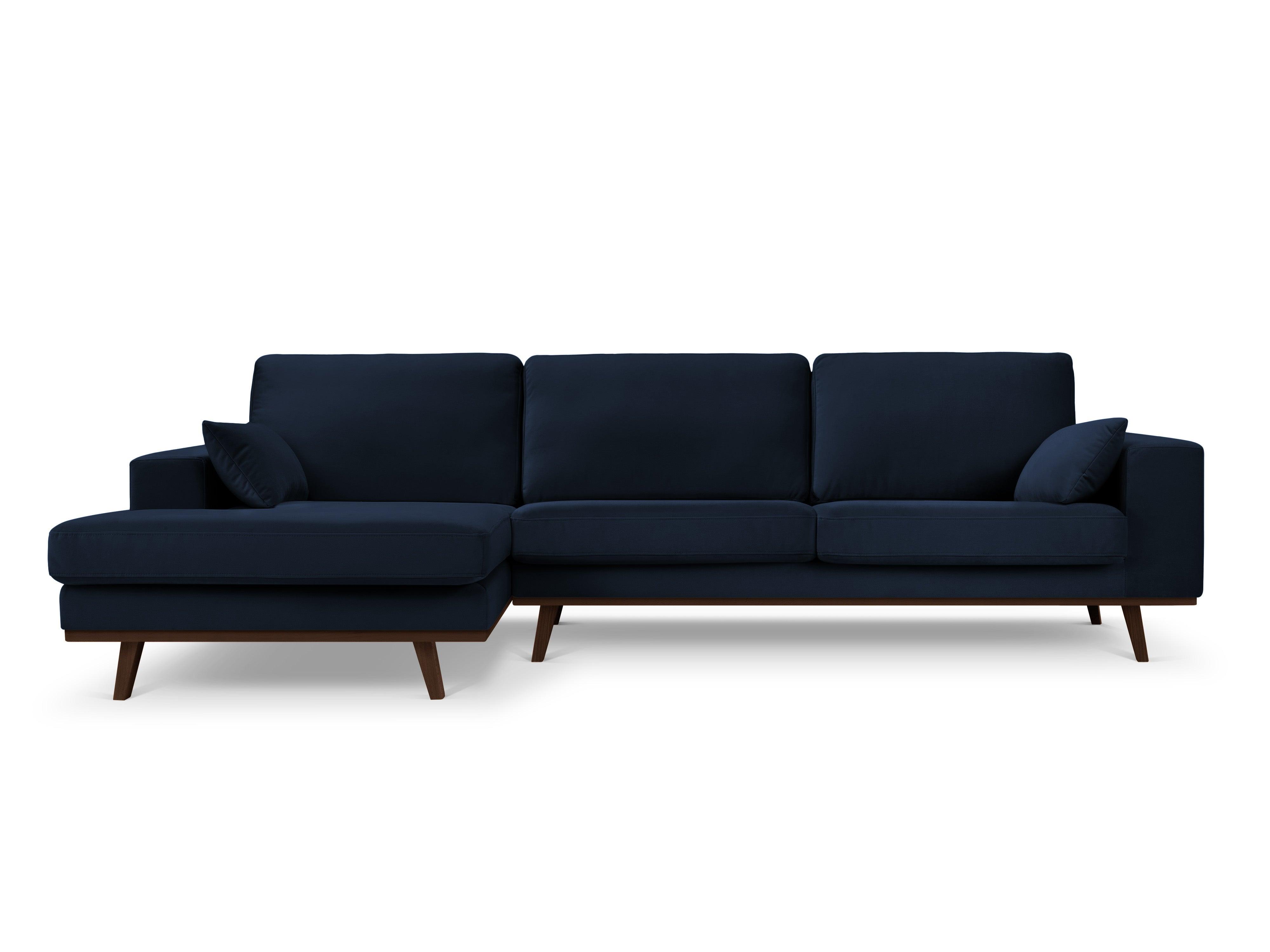 Narożnik aksamitny lewostronny HEBE granat królewski Mazzini Sofas Eye on Design