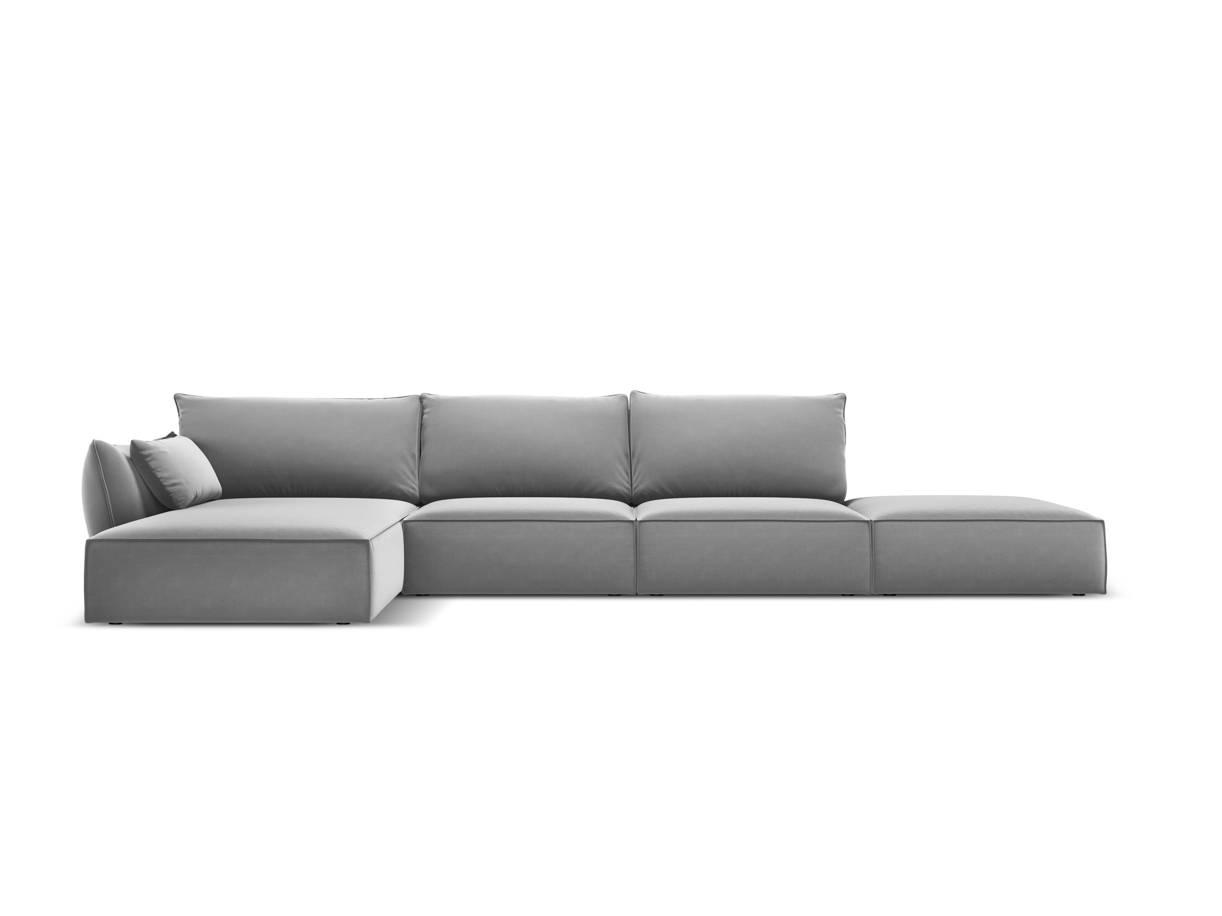 Narożnik aksamitny lewostronny otwarty VANDA szary Mazzini Sofas Eye on Design