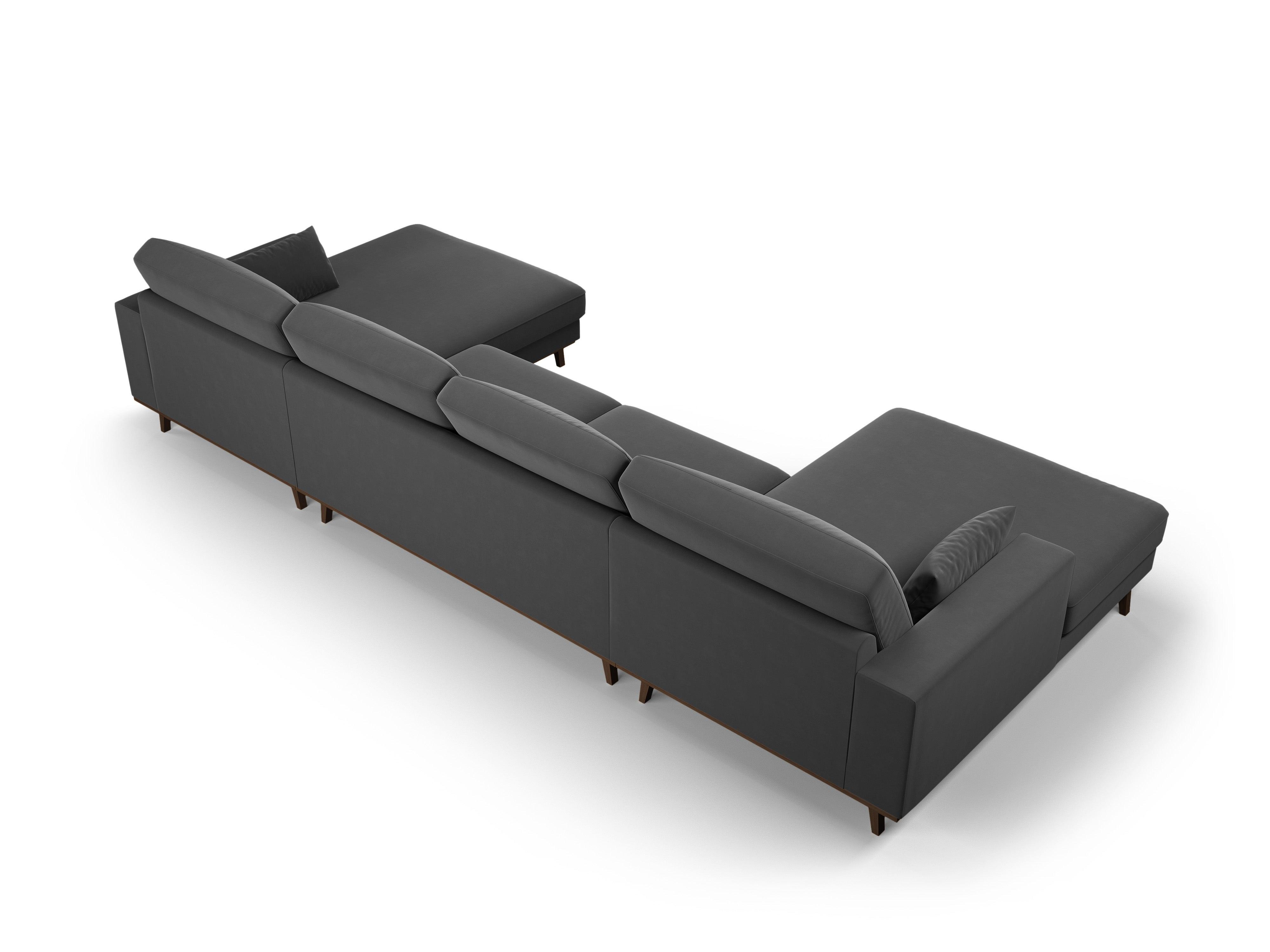 Narożnik aksamitny panoramiczny HEBE ciemnoszary Mazzini Sofas Eye on Design
